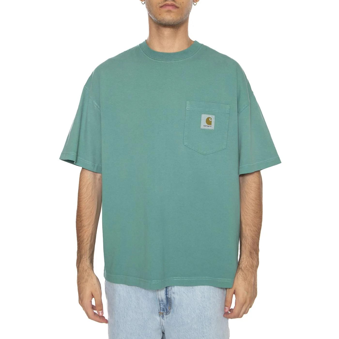 S/S Hudson Pocket T-Shirt Saguaro - Maglietta Girocollo Uomo Verde  Uomo CARHARTT WIP - Image 3