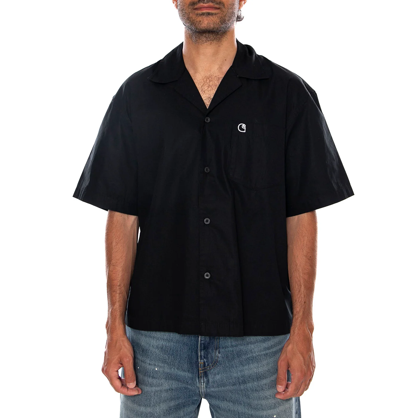 S/S KENDRY SHIRT BLACK / WHITE - Camicia Maniche Corte Uomo Nera Uomo CARHARTT WIP - Image 2
