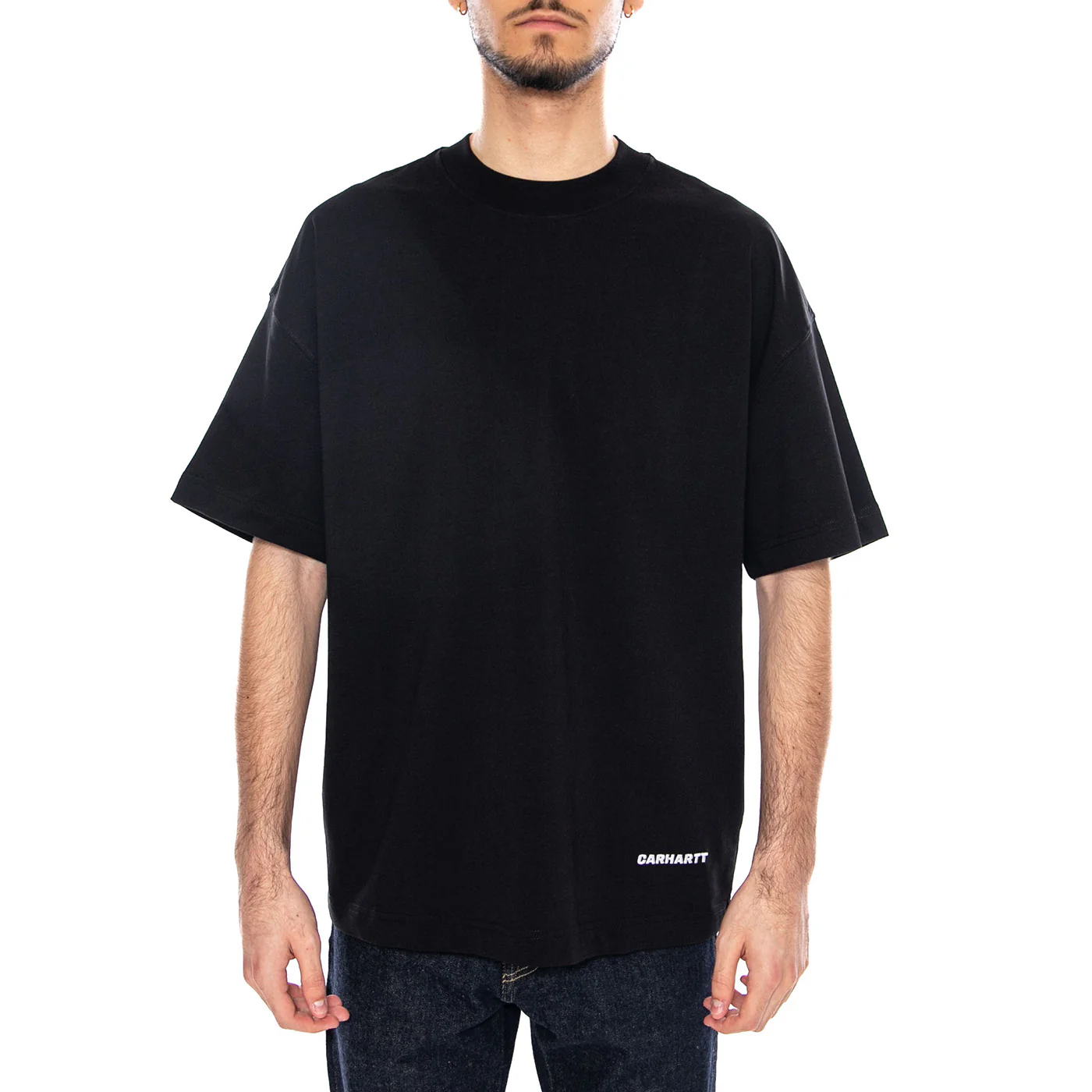 S/S Link Script T-Shirt Black / White - Maglietta Girocollo Uomo Nera Uomo CARHARTT WIP - Image 2