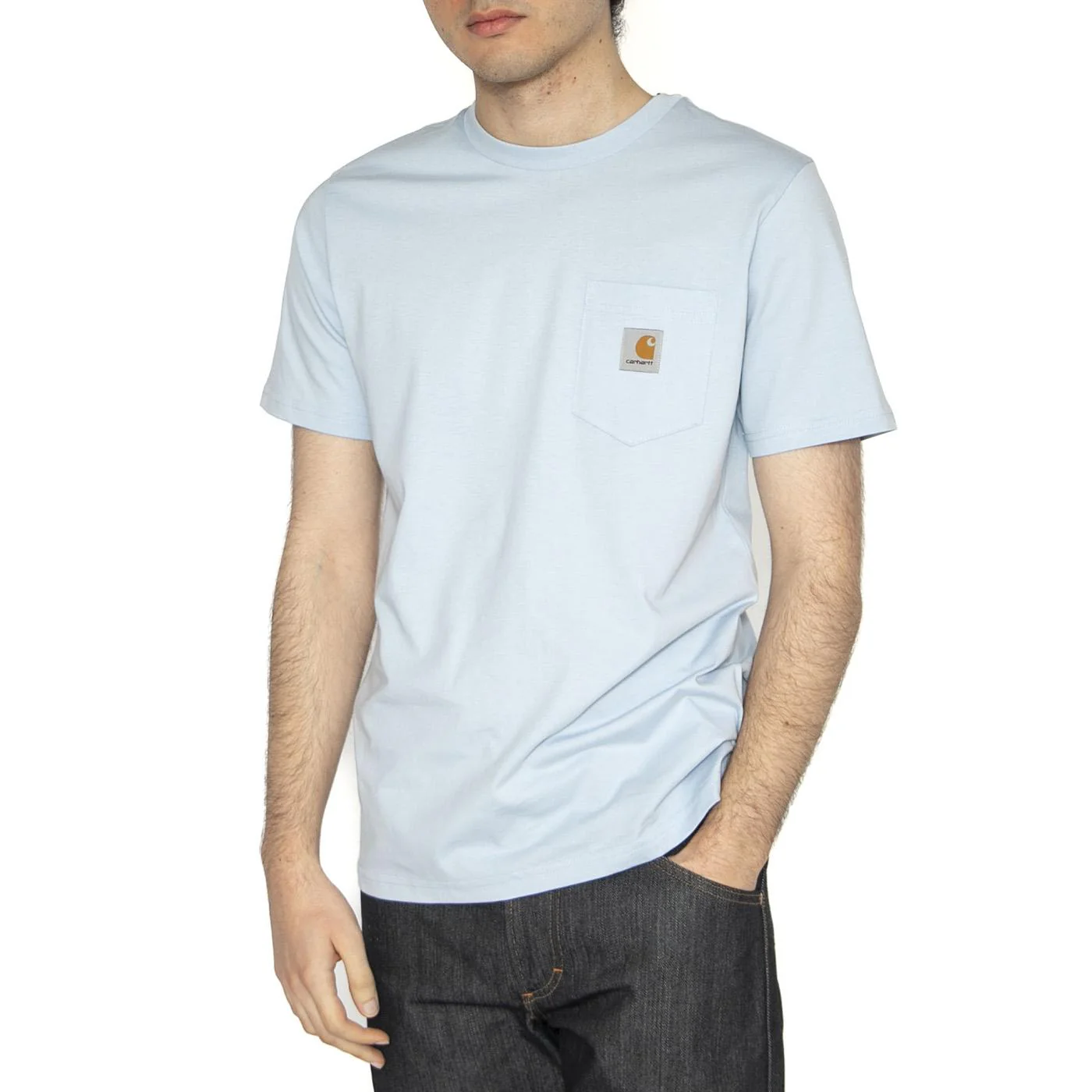 S/S Pocket T-Shirt Air Sky - Maglietta Girocollo Uomo Blu Uomo CARHARTT WIP
