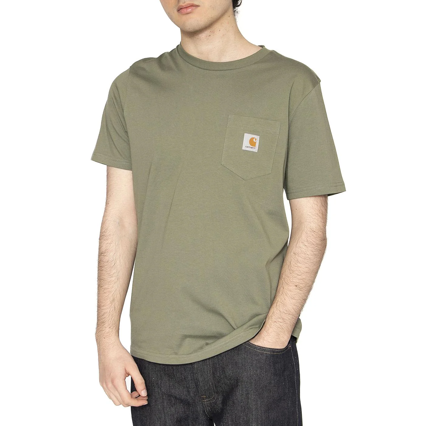 S/S Pocket T-Shirt Dollar Green - Maglietta Girocollo Uomo Verde Uomo CARHARTT WIP