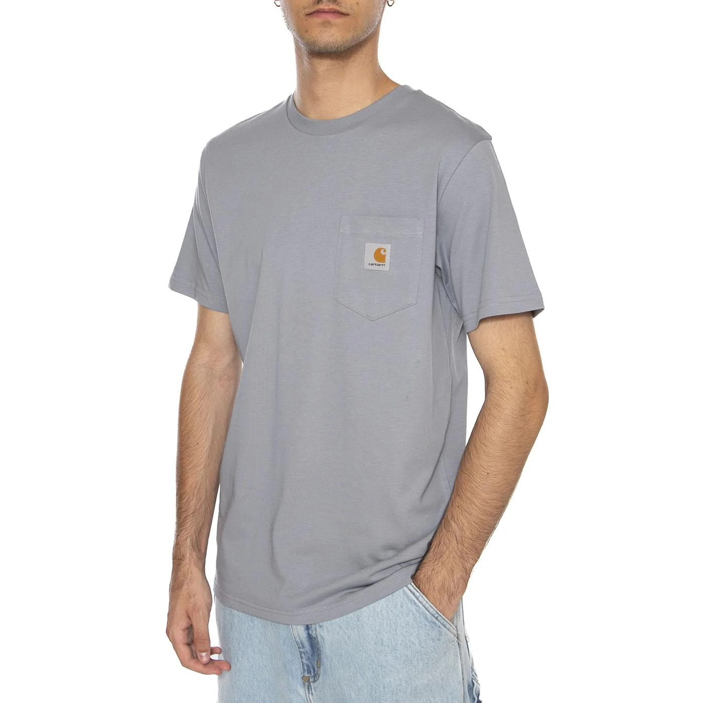 S/S Pocket T-Shirt Mirror - Maglietta Girocollo Uomo Grigia Uomo CARHARTT WIP