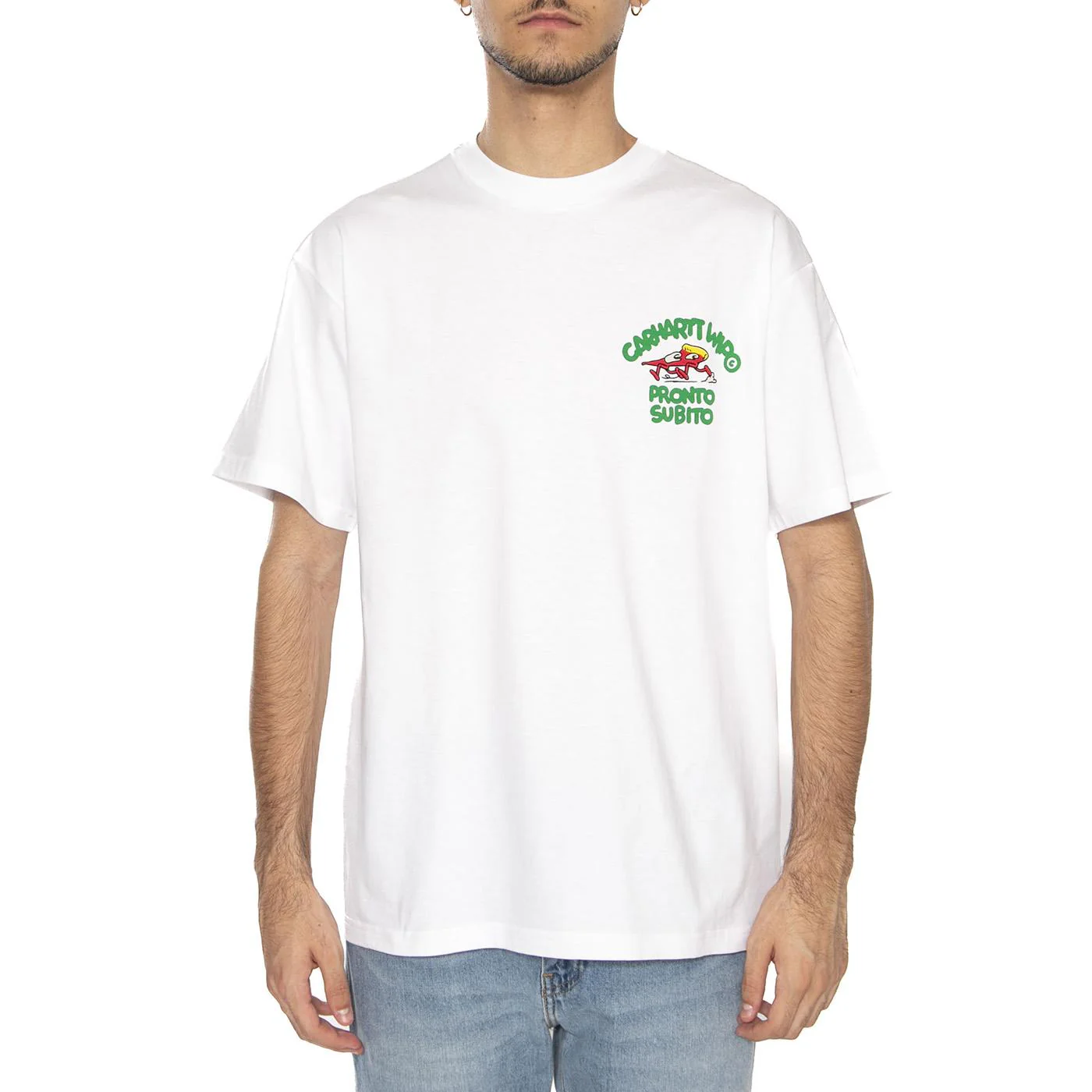 S/S Pronto T-Shirt White - Maglietta Girocollo Uomo Bianca Uomo CARHARTT WIP - Image 3