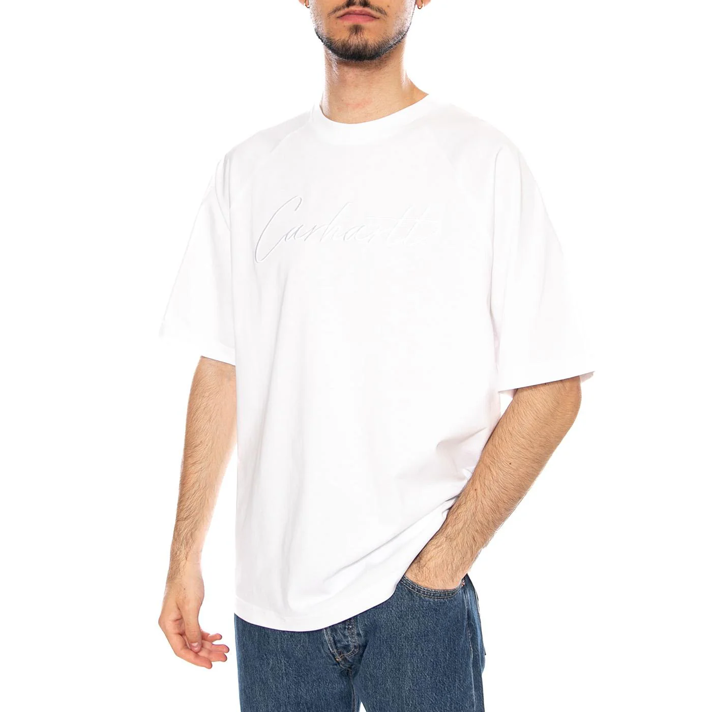 S/S Ray T-Shirt White - Maglietta Girocollo Uomo Bianca Uomo CARHARTT WIP
