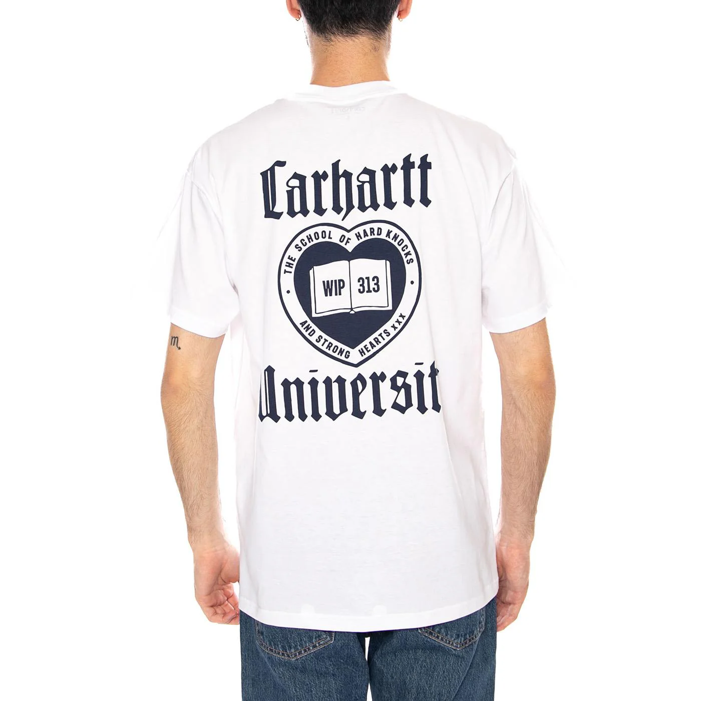 S/S Schooling T-Shirt White - Maglietta Girocollo Uomo Bianca  Uomo CARHARTT WIP - Image 3