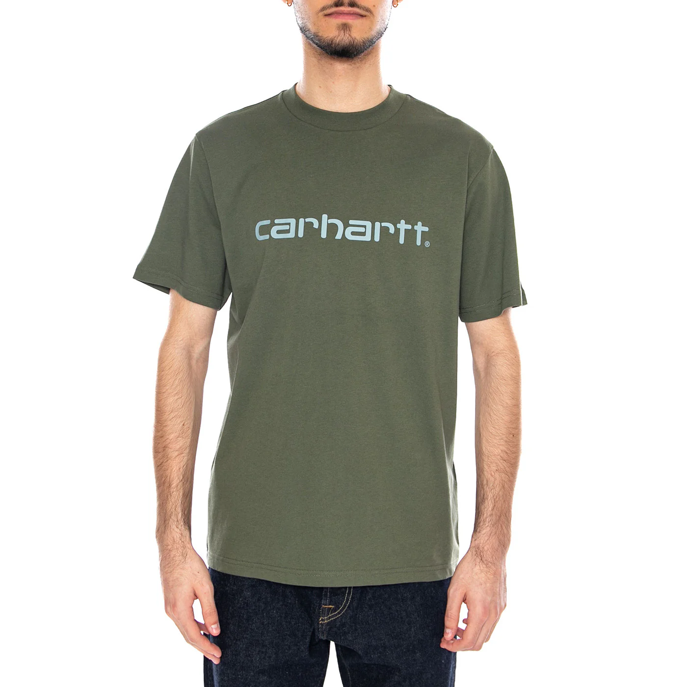 S/S Script T-Shirt Leaf / Tourmaline - Maglietta Girocollo Uomo Verde Uomo CARHARTT WIP - Image 2