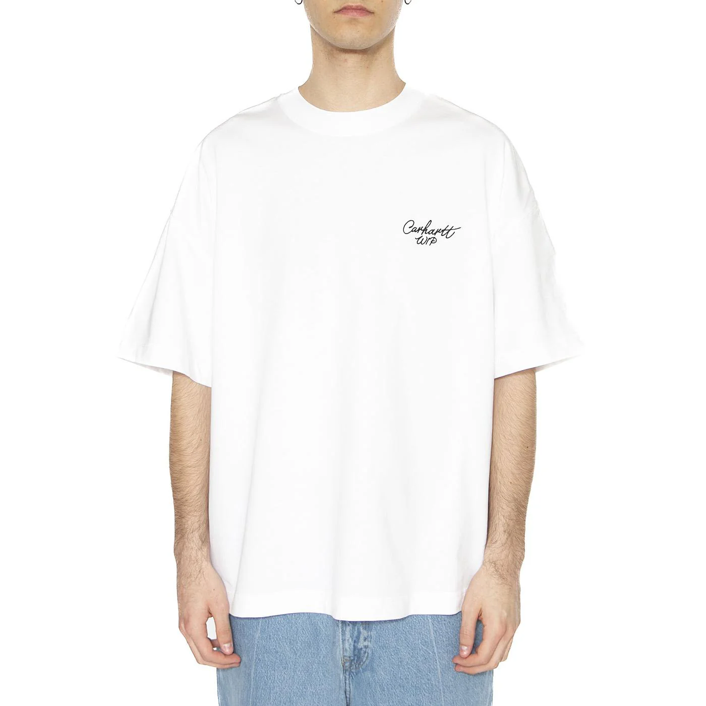 S/S Signature Script T-Shirt White / Black - Maglietta Girocollo Uomo Bianca  Uomo CARHARTT WIP - Image 2