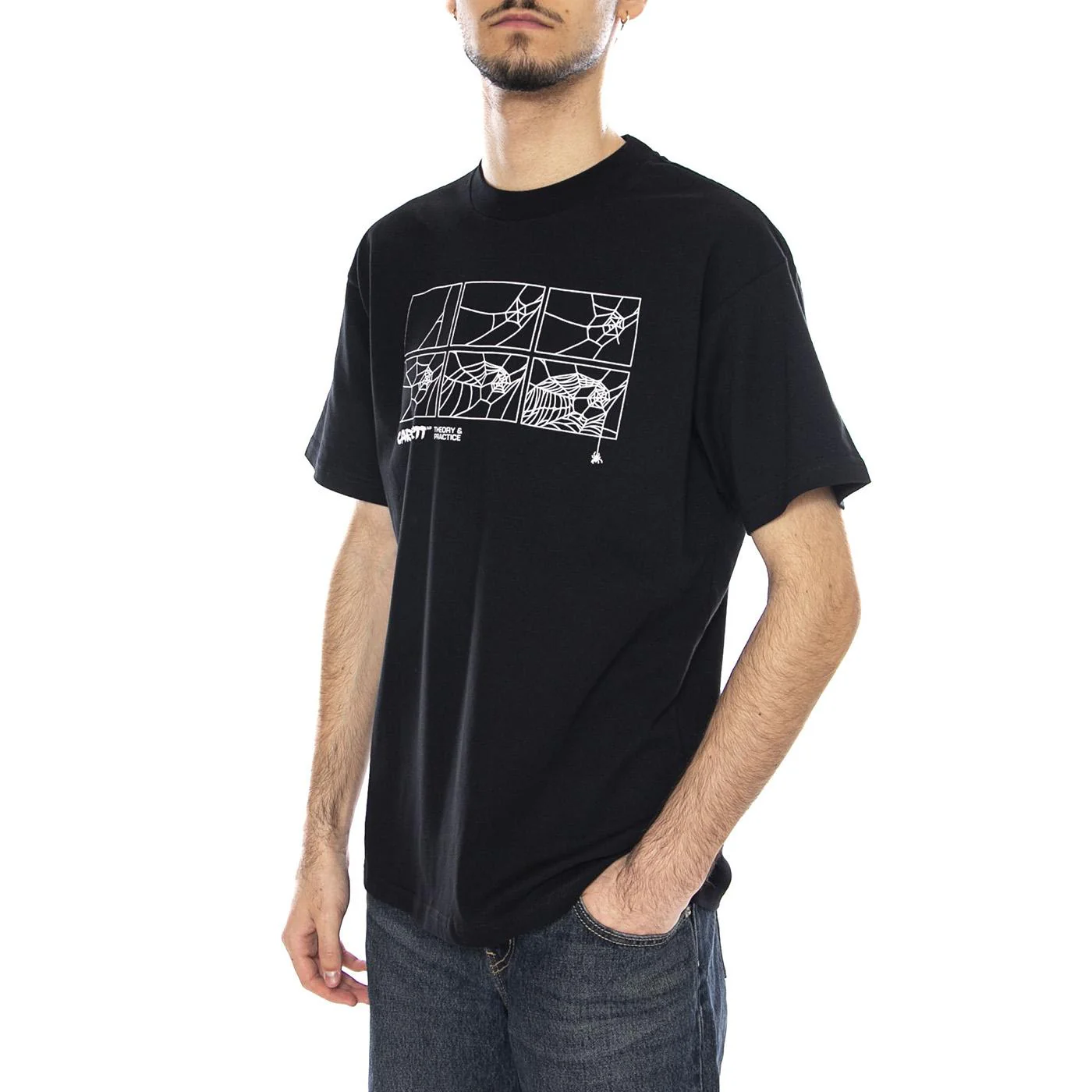 S/S Theory And Practice T-Shirt -- Maglietta Uomo Nera Uomo CARHARTT WIP