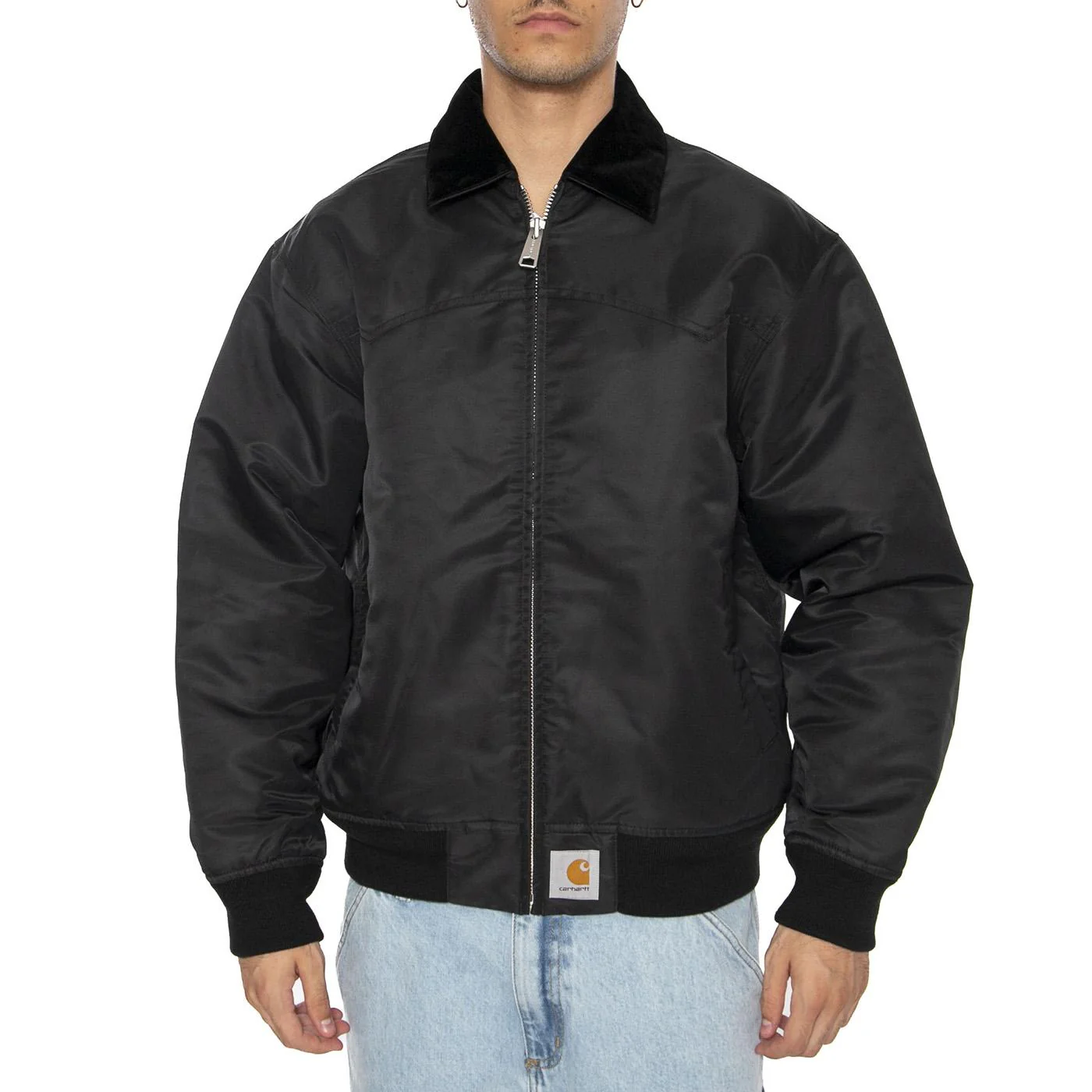 Santa Fe Alumni Jacket Black / Scarlet - Goacca Uomo Ner Uomo CARHARTT WIP - Image 3