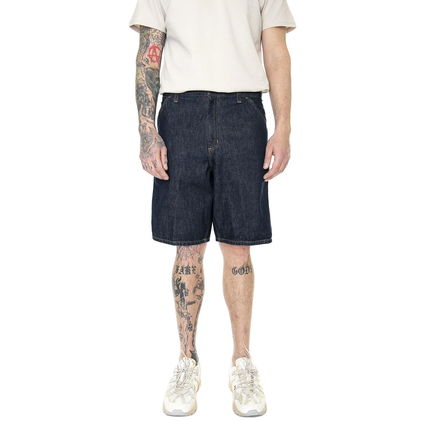Single Knee Short Blue Rinsed - Bermuda Denim Jeans Uomo Blu Uomo CARHARTT WIP - Image 2