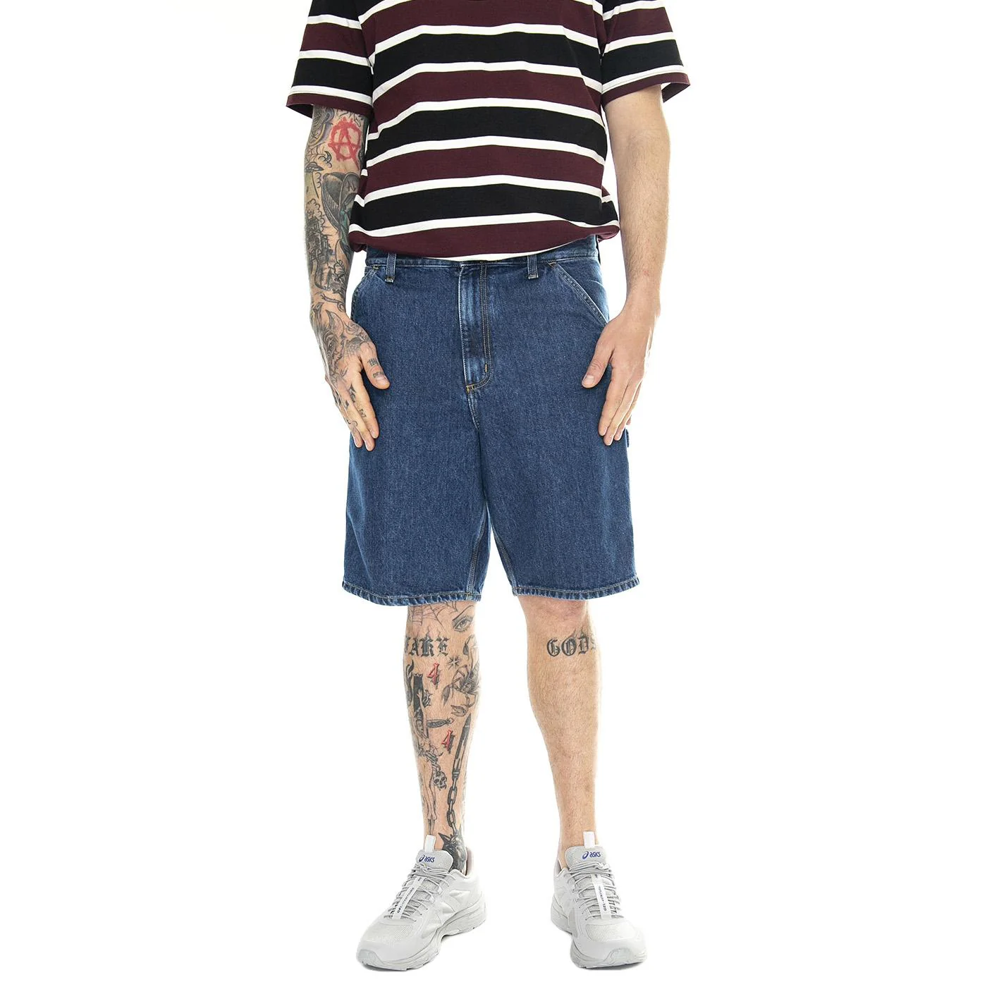 Single Knee Short Blue /stone washed - Bermuda Denim Jeans Uomo Blu Uomo CARHARTT WIP - Image 2