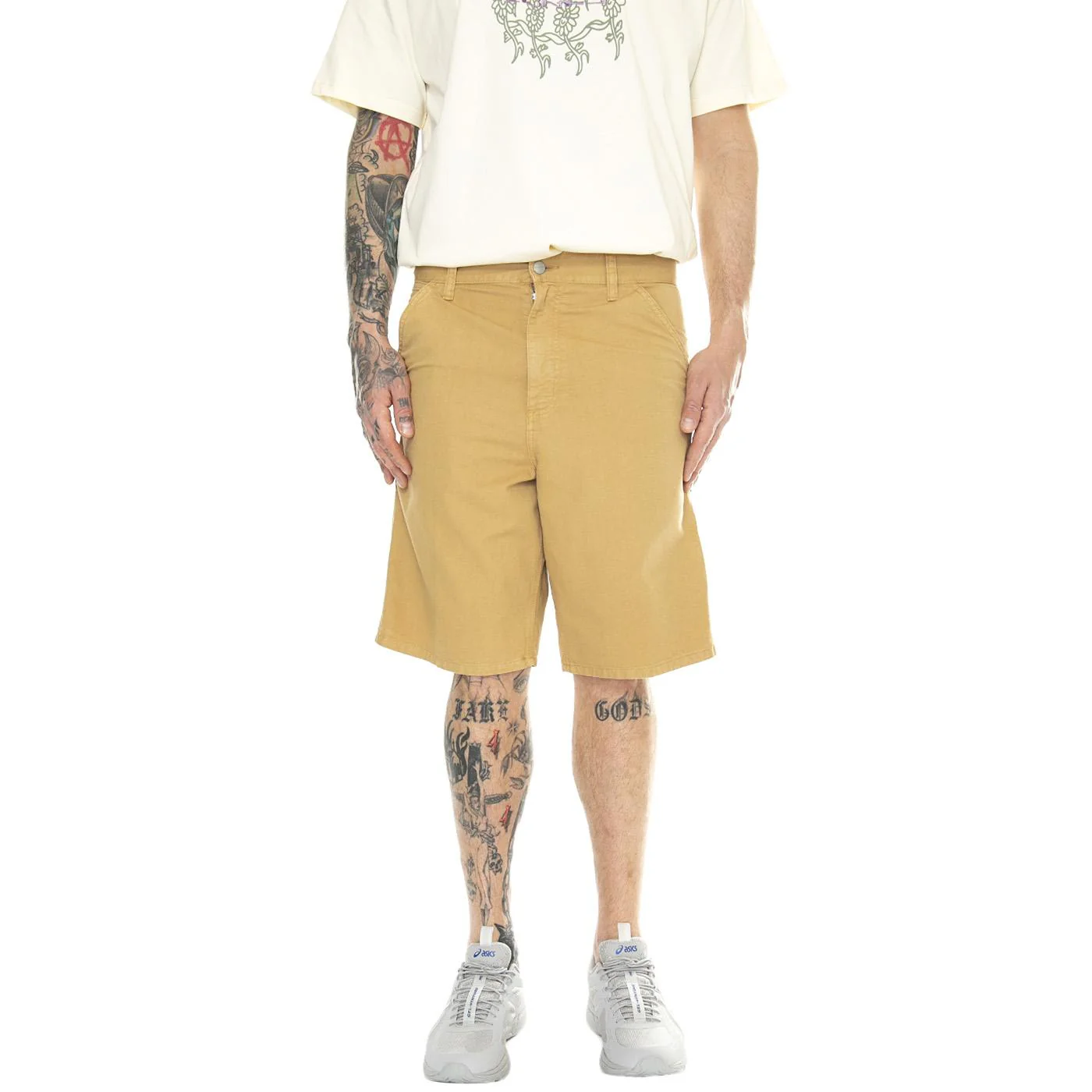 Single Knee Short Bourbon /garment dyed - Bermuda Uomo Marroni Uomo CARHARTT WIP - Image 2