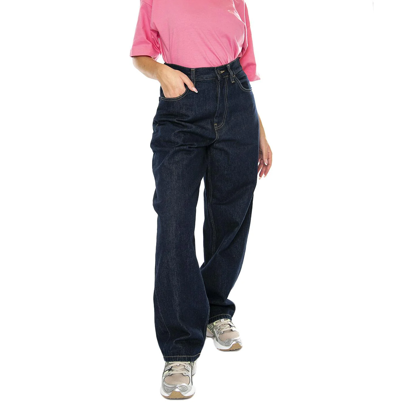 W' Brandon Pant Blue rinsed - Pantaloni Denim Jeans Donna Blu  Donna CARHARTT WIP