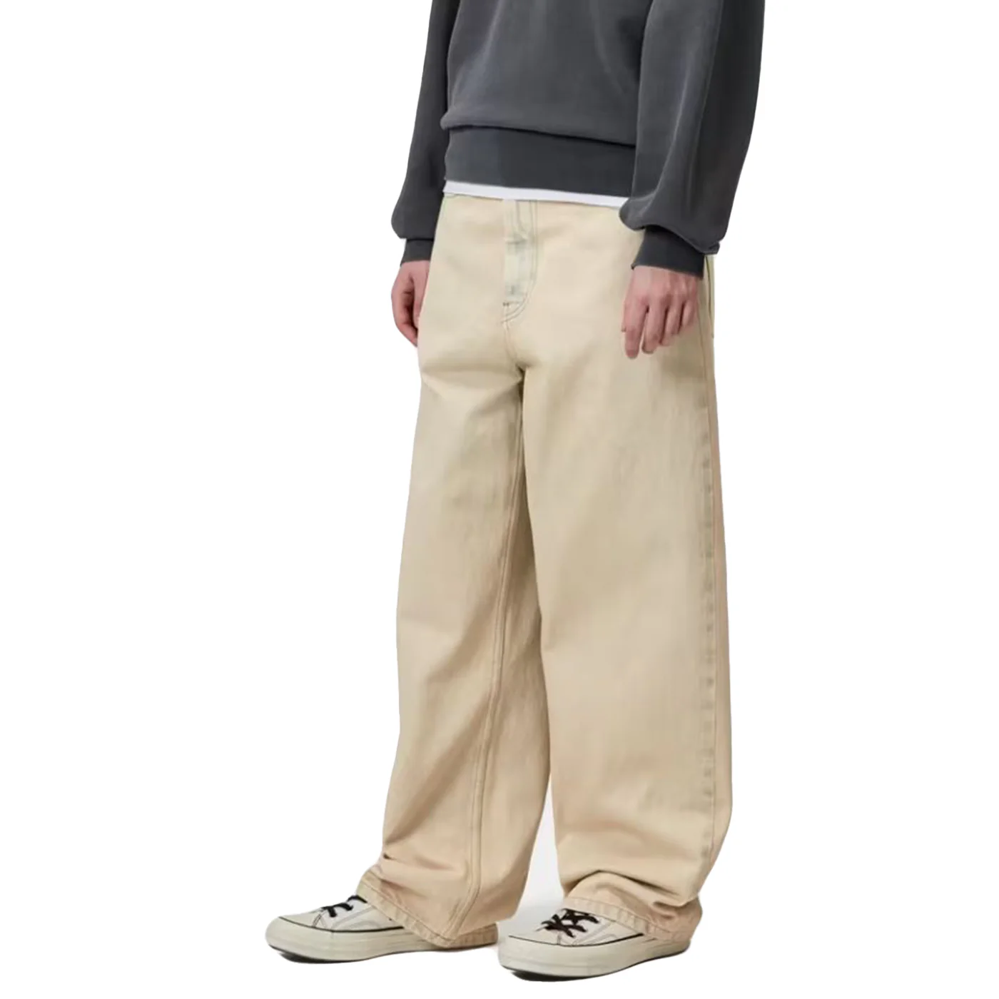 W' BRANDON PANT BLUE, SAND BLEACHED - Pantaloni Larghi Donna Beige Donna CARHARTT WIP