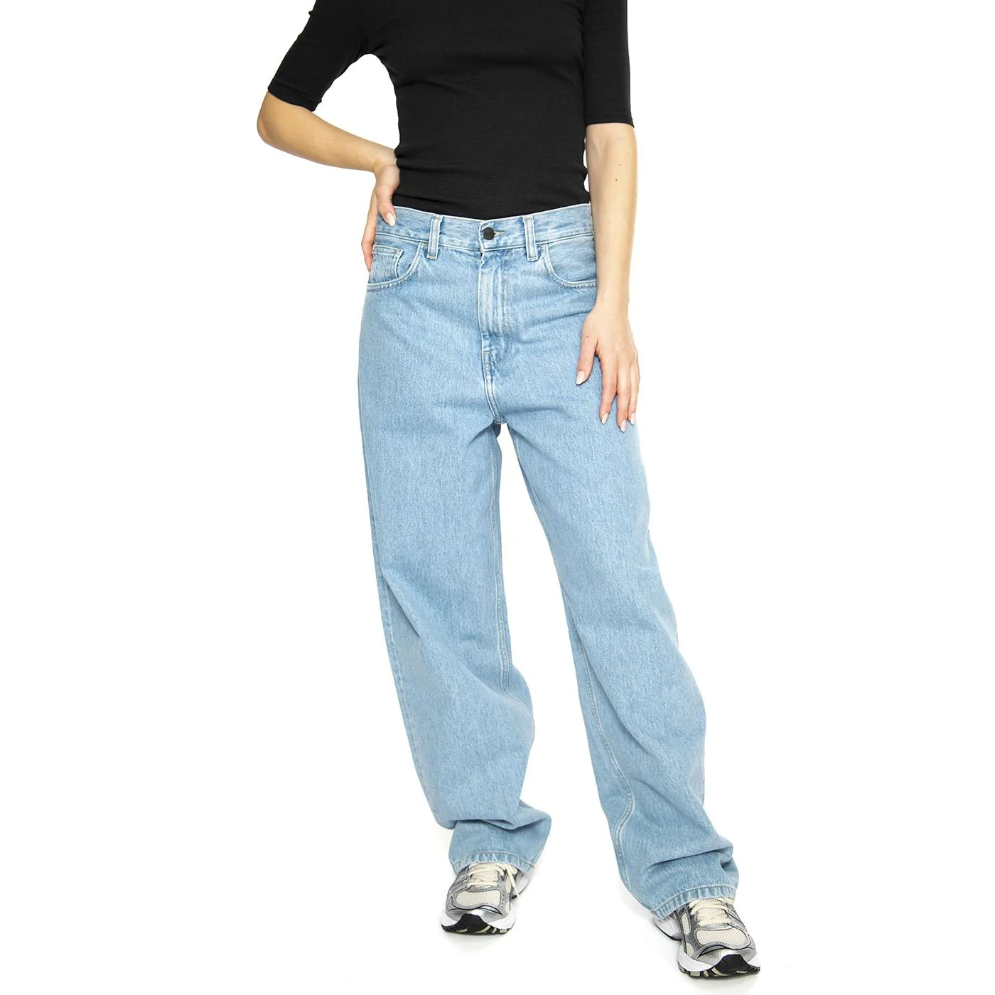 W' Brandon Pant Blue /stone bleached - Pantaloni Denim Jeans Donna Blu Donna CARHARTT WIP