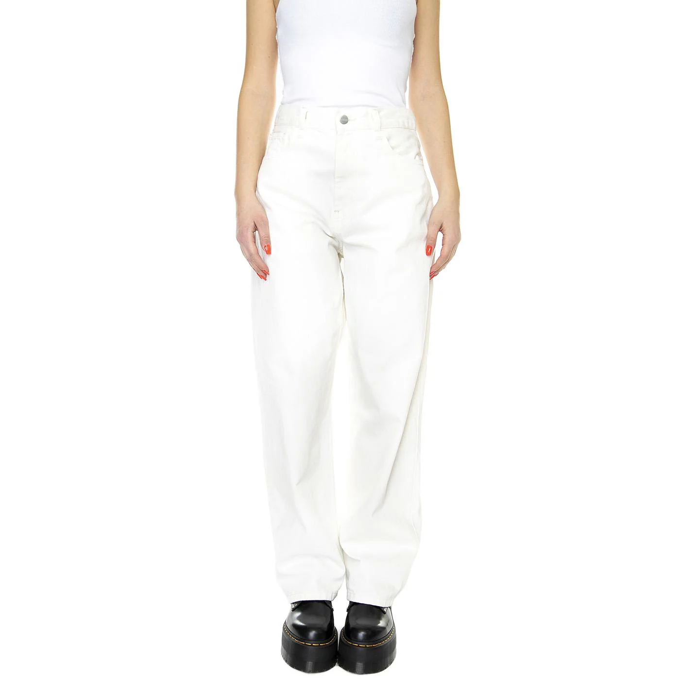 W' Brandon Pant White Rinsed - Pantaloni Denim Jeans Donna Bianchi Donna CARHARTT WIP - Image 2