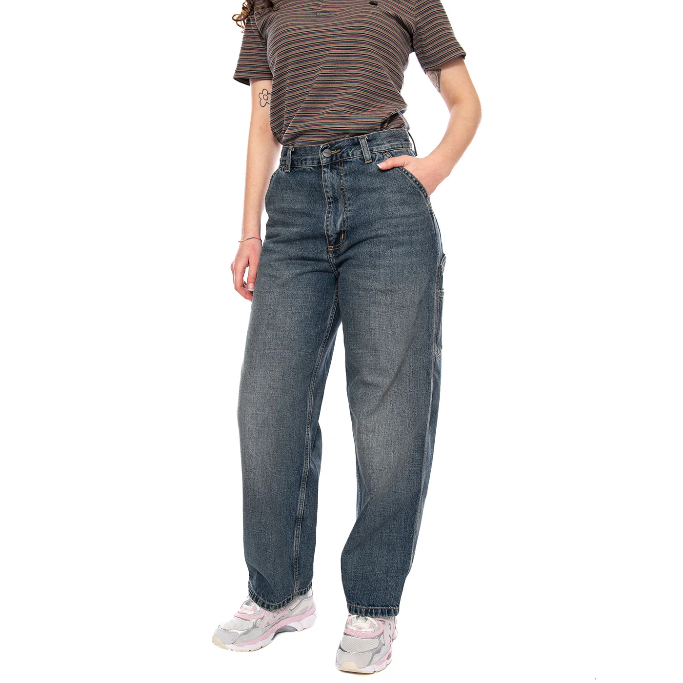W' Brandon Single Knee Pant Blu - Pantaloni Denim Jeans Donna Blu Donna CARHARTT WIP