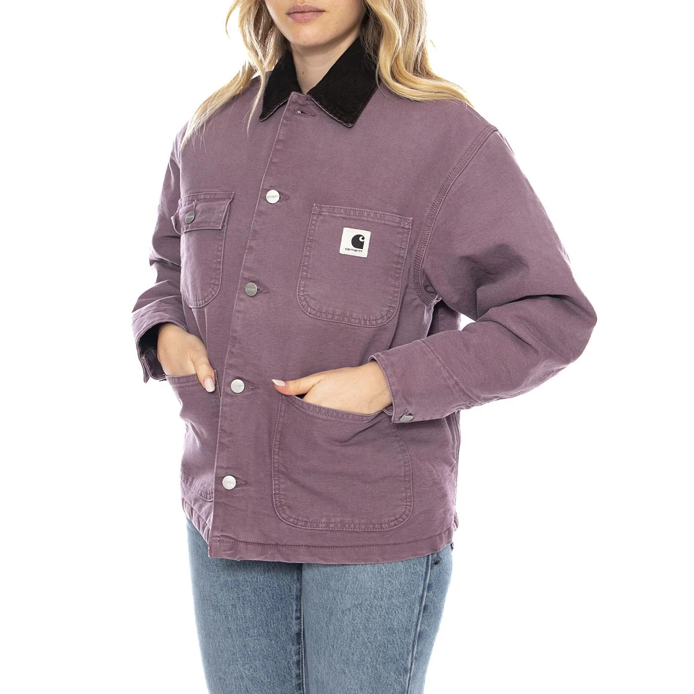 W Carhartt OG Michigan Coat - Phlox / Tobacco - Cappotto Donna  Donna CARHARTT WIP