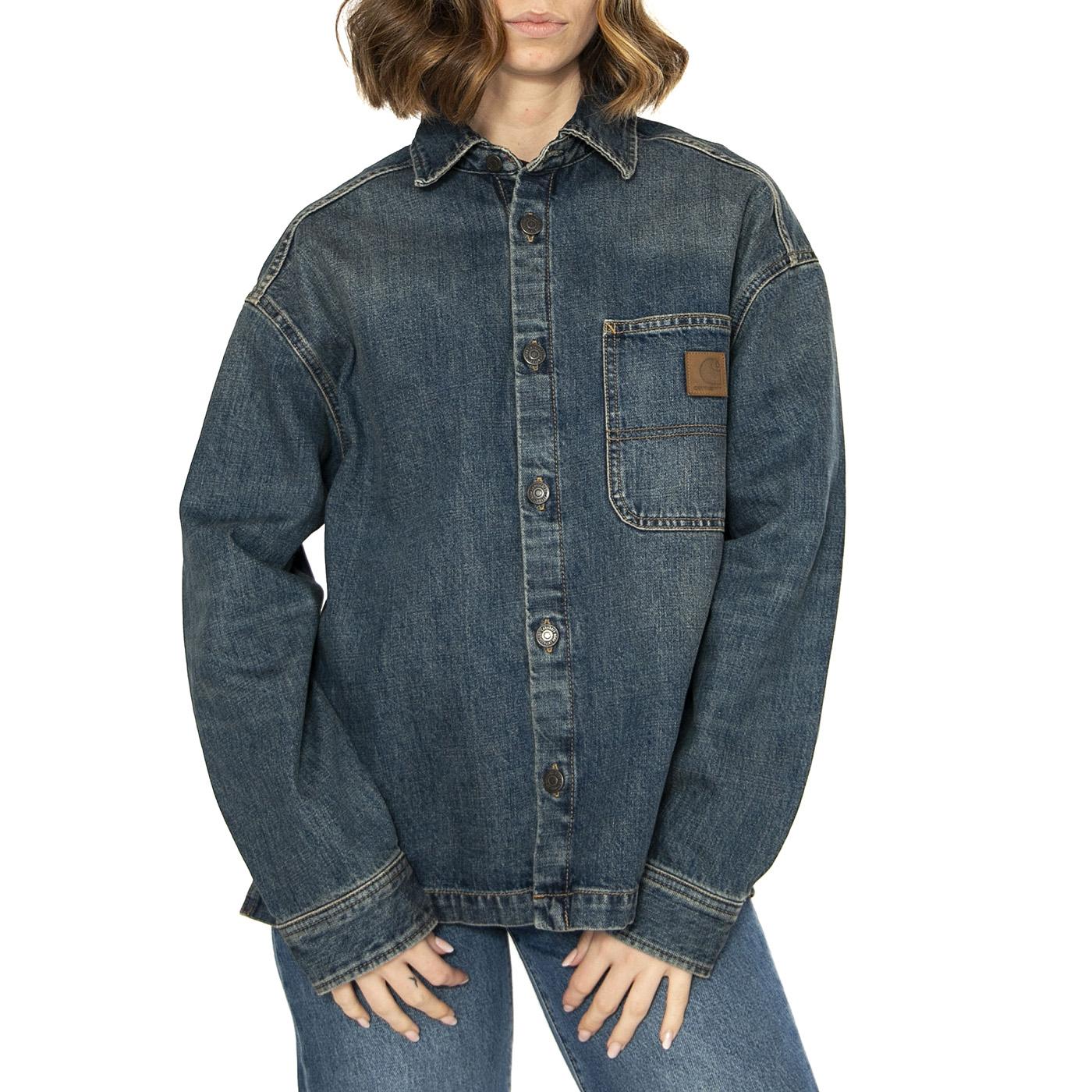 W' Lovilia Shirt Jac Blue - Camicia / Giacca Donna Denim Jeans Blu Donna CARHARTT WIP