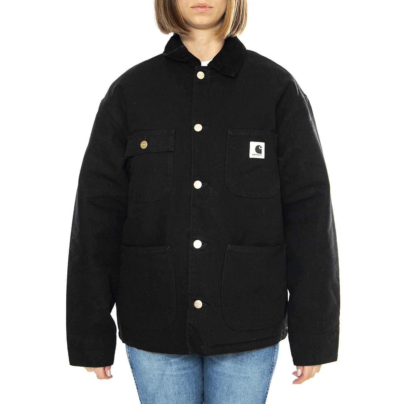 W' OG Michigan Coat Black / Black rinsed - Giacca Donna Nera Donna CARHARTT WIP - Image 2