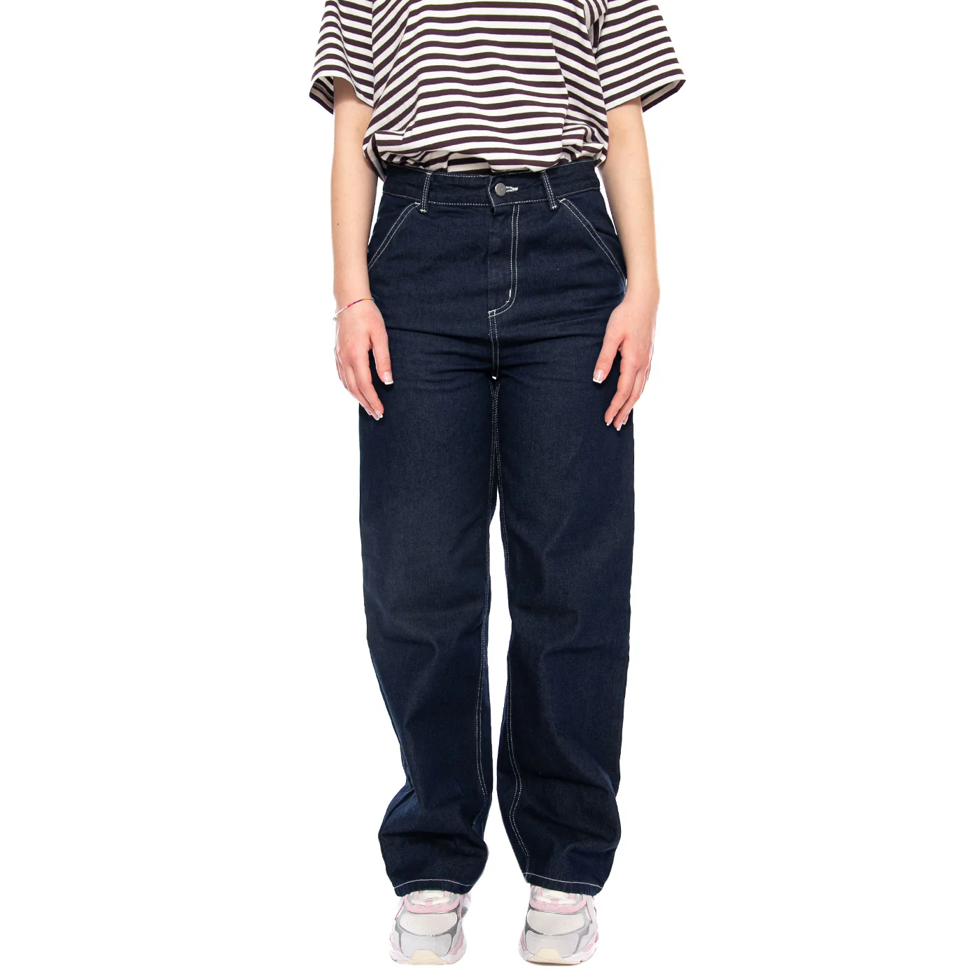 W' Simple Pant Blue - Pantaloni Denim Jeans Donna Blu Scuro  Donna CARHARTT WIP - Image 2