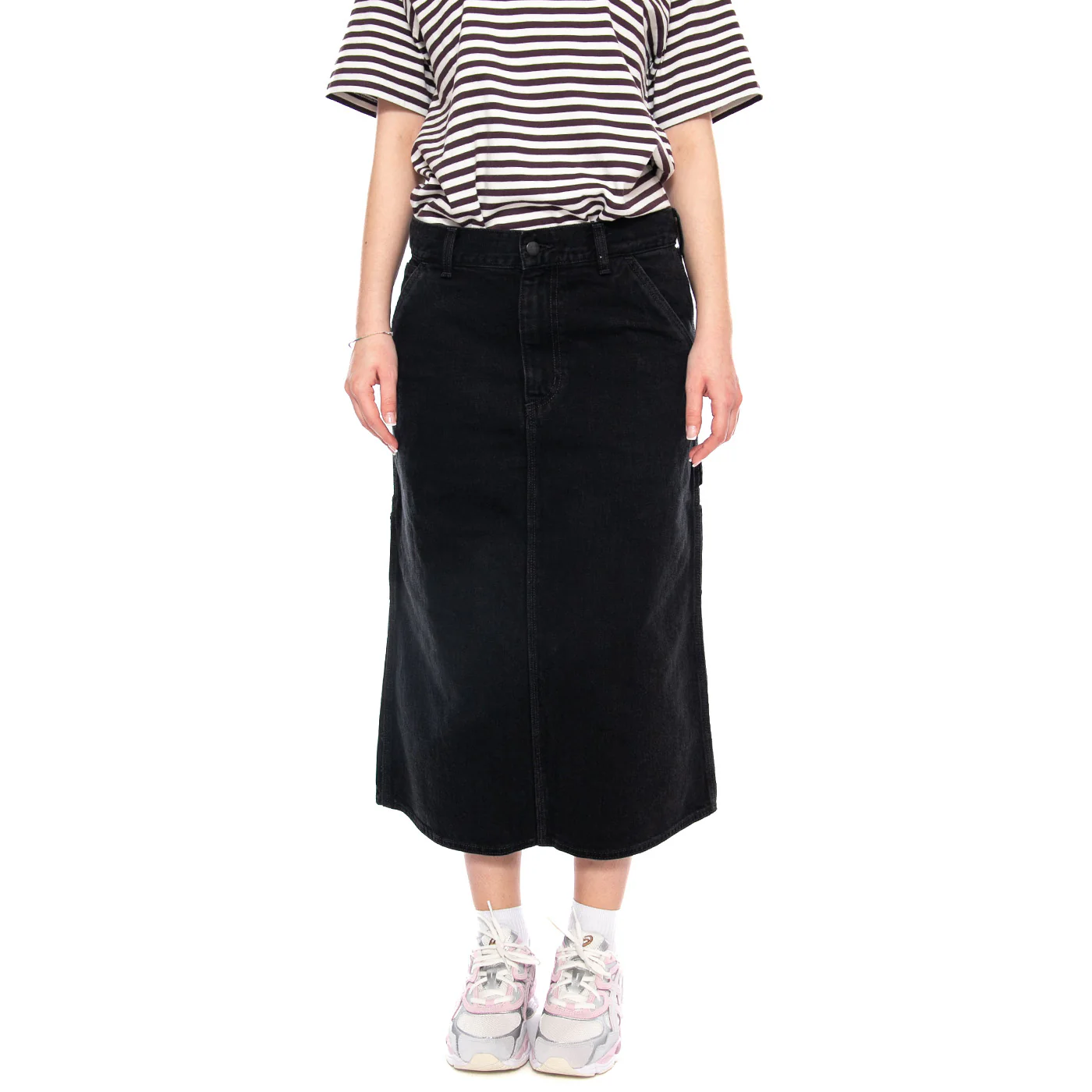 W' Single Knee Skirt Black - Gonna Denim Jeans Nera Donna CARHARTT WIP - Image 2