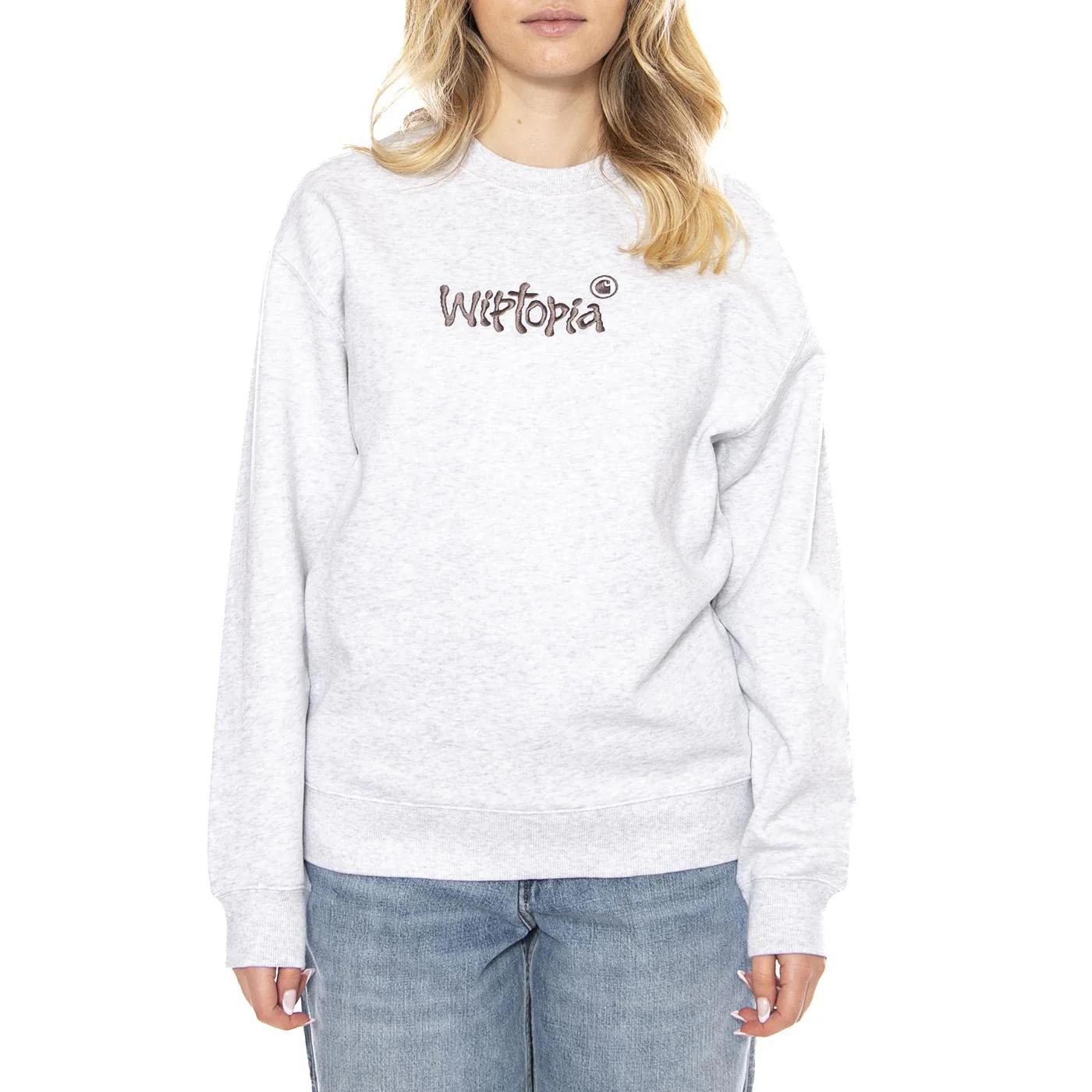 W Wiptopia Script Sweatshirt - Grigia - Felpa Donna Donna CARHARTT WIP - Image 2