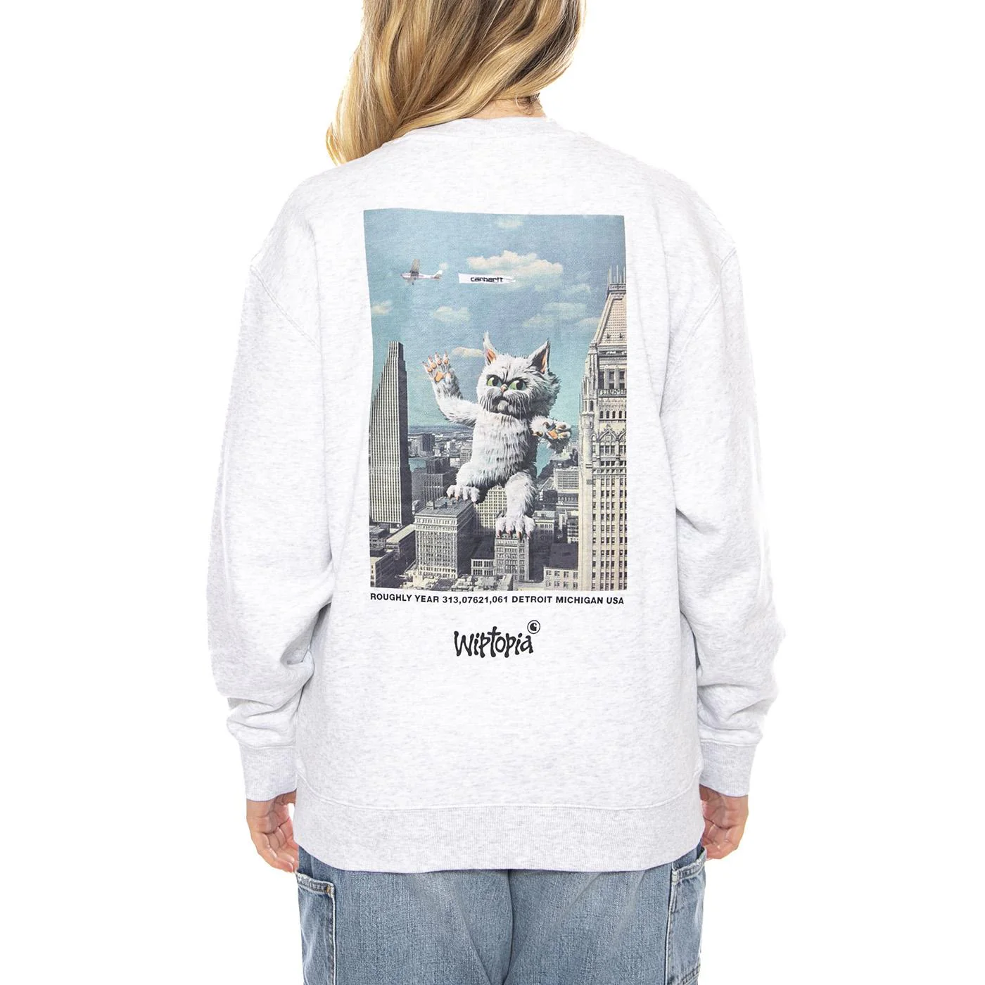 W Wiptopia Script Sweatshirt - Grigia - Felpa Donna Donna CARHARTT WIP - Image 3