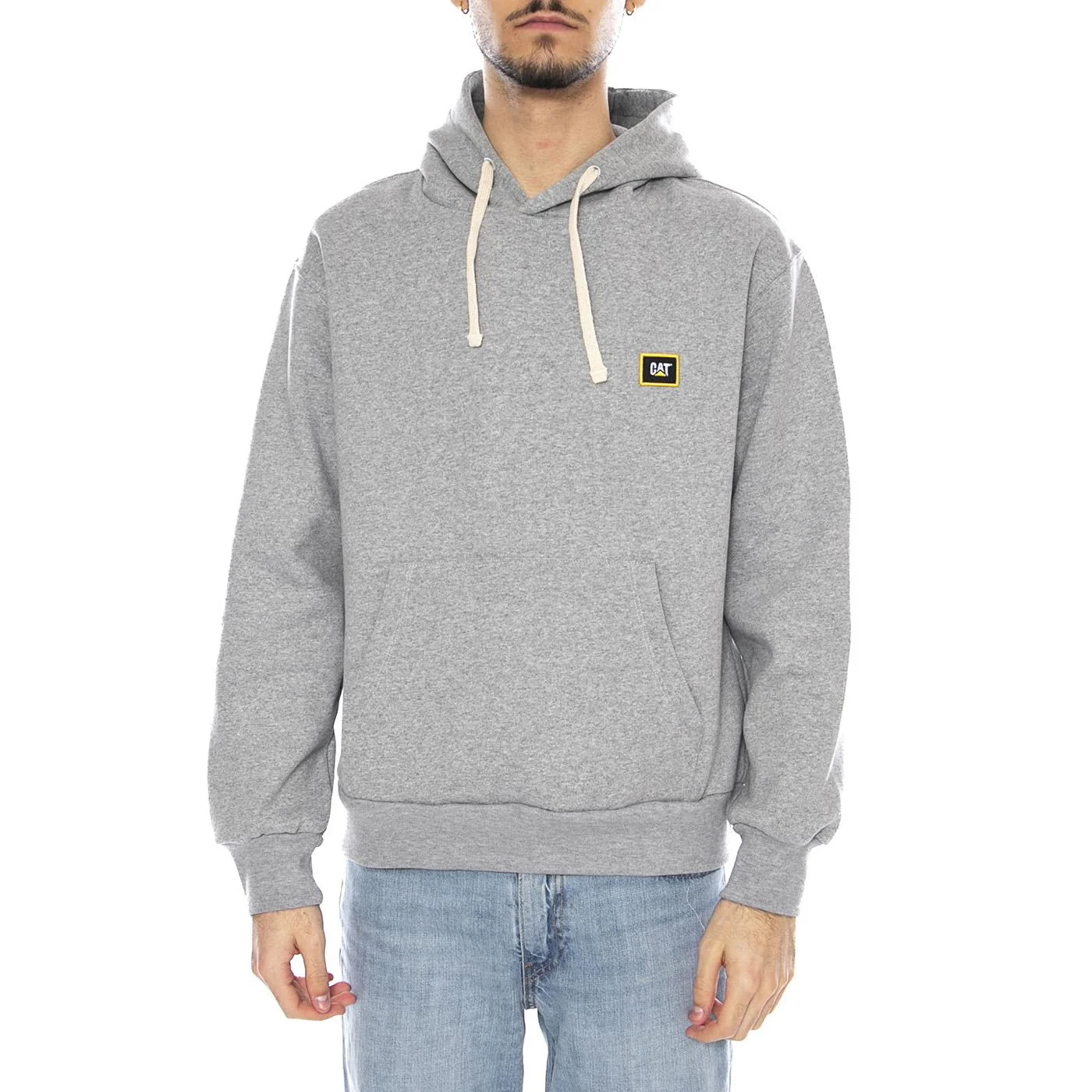 CAT Unit Hoodie -- Felpa Uomo Light Heather Grey  Uomo CAT - Image 2