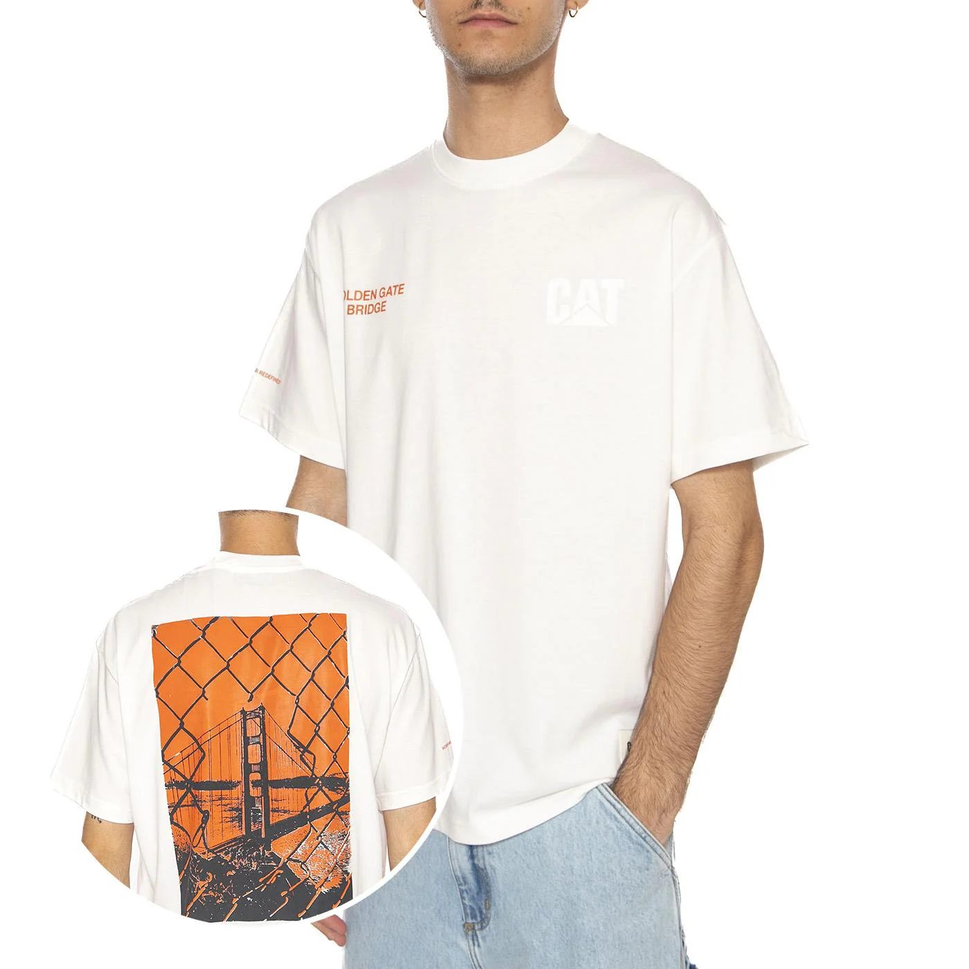 San Fran T-Shirt Bone - Maglietta Girocollo Uomo Bianca Uomo CAT - Image 2
