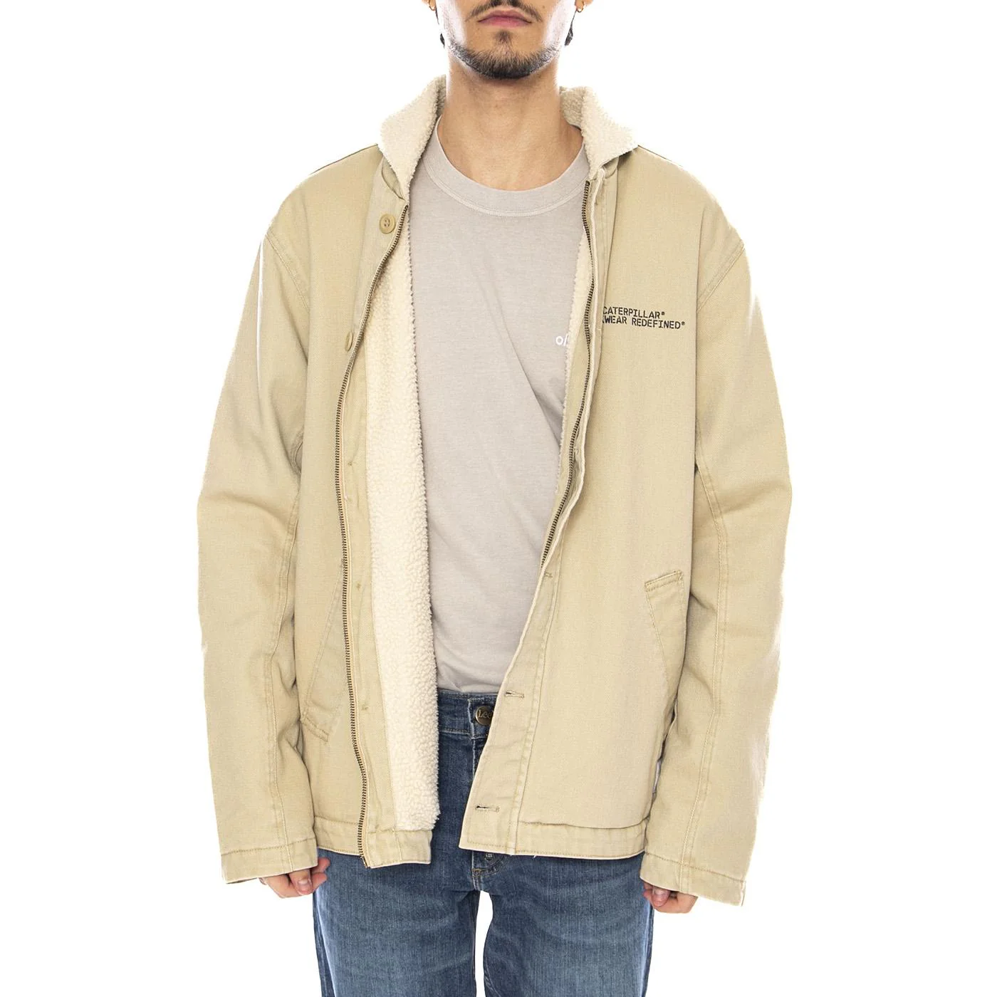Washed Deck Jacket Cat Pale Khaki - Giacca Uomo Beige Uomo CAT - Image 2