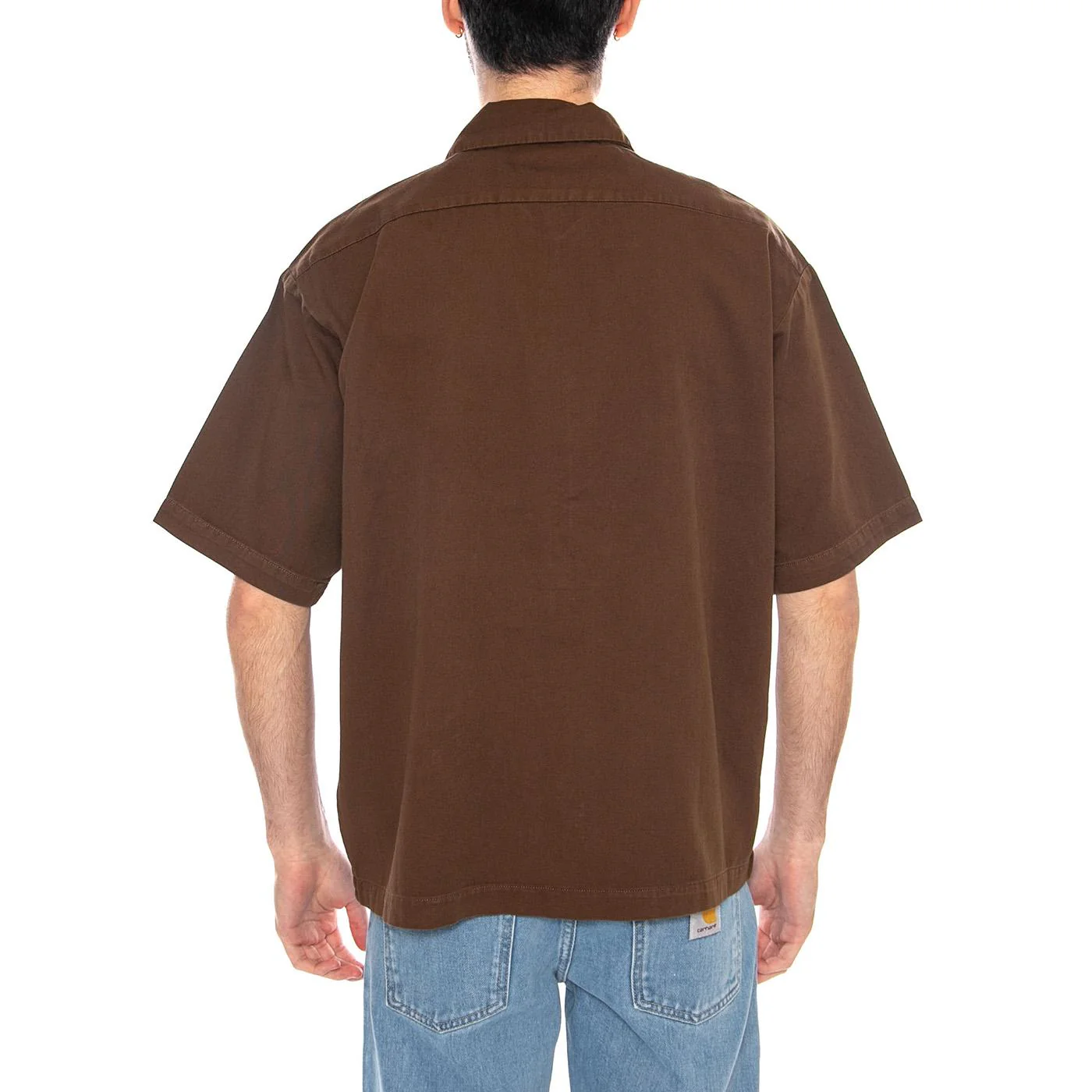 247 GD Work Shirt SS Brown - Camicia Maniche Corte Uomo Marrone  Uomo DICKIES - Image 3
