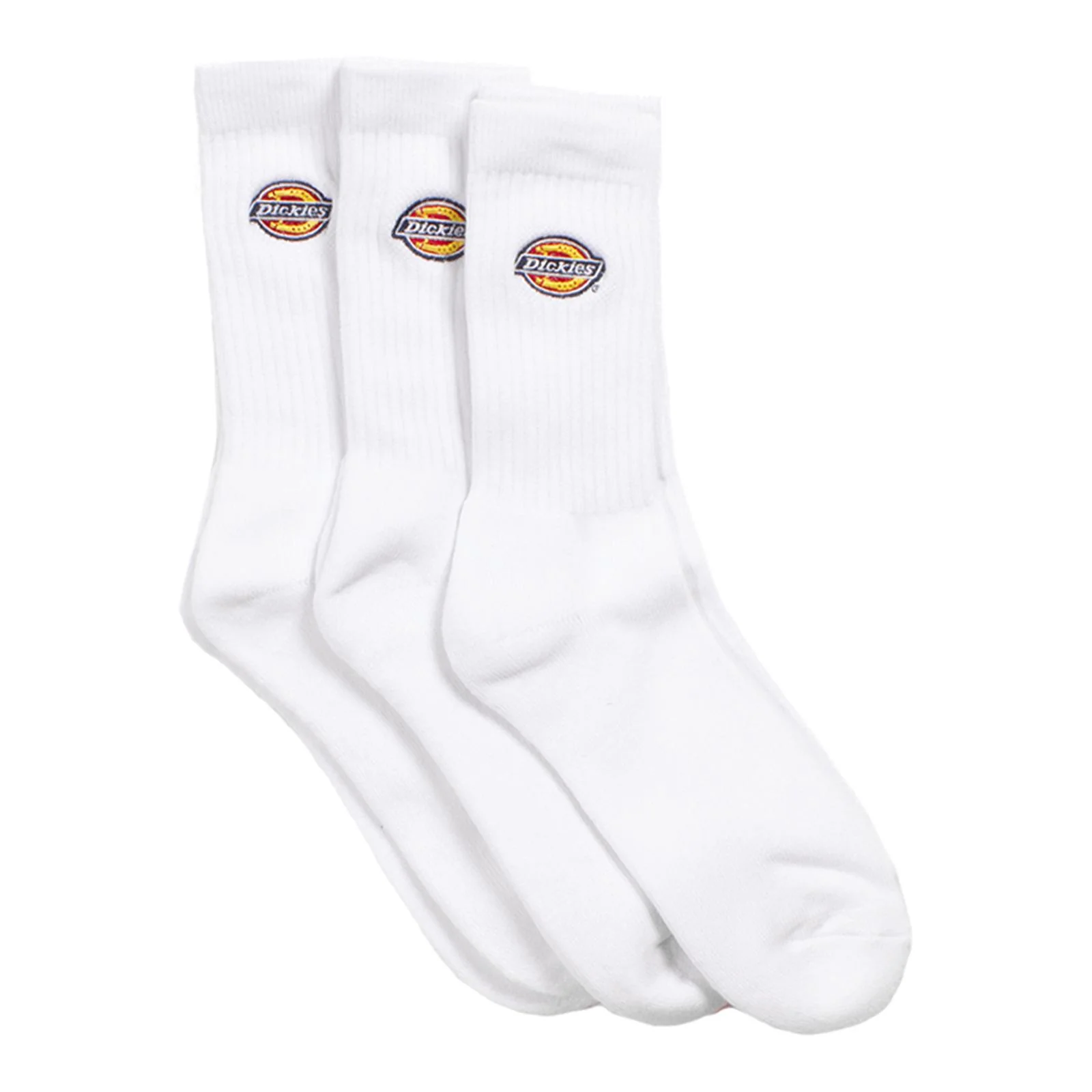Valley Grove Embroidered Socks - White - Set da Tre Paia di Calzini Bianchi con Logo ACCESSORI DICKIES