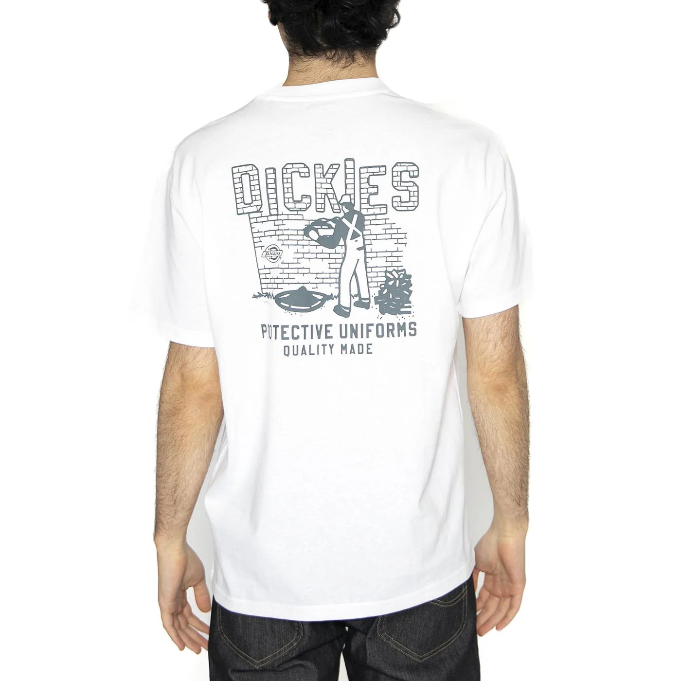Bricklane SS Tee White - Maglietta Girocollo Uomo Bianca Uomo DICKIES - Image 3
