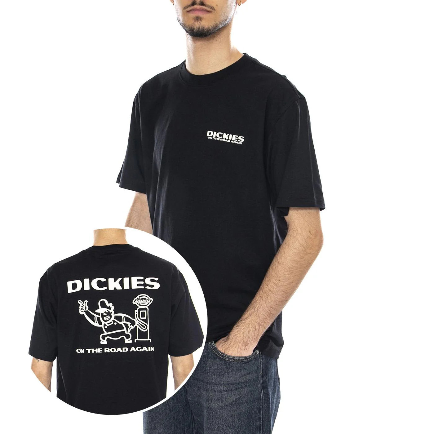 Burns SS Maglietta -- Maglietta Uomo Nera  Uomo DICKIES