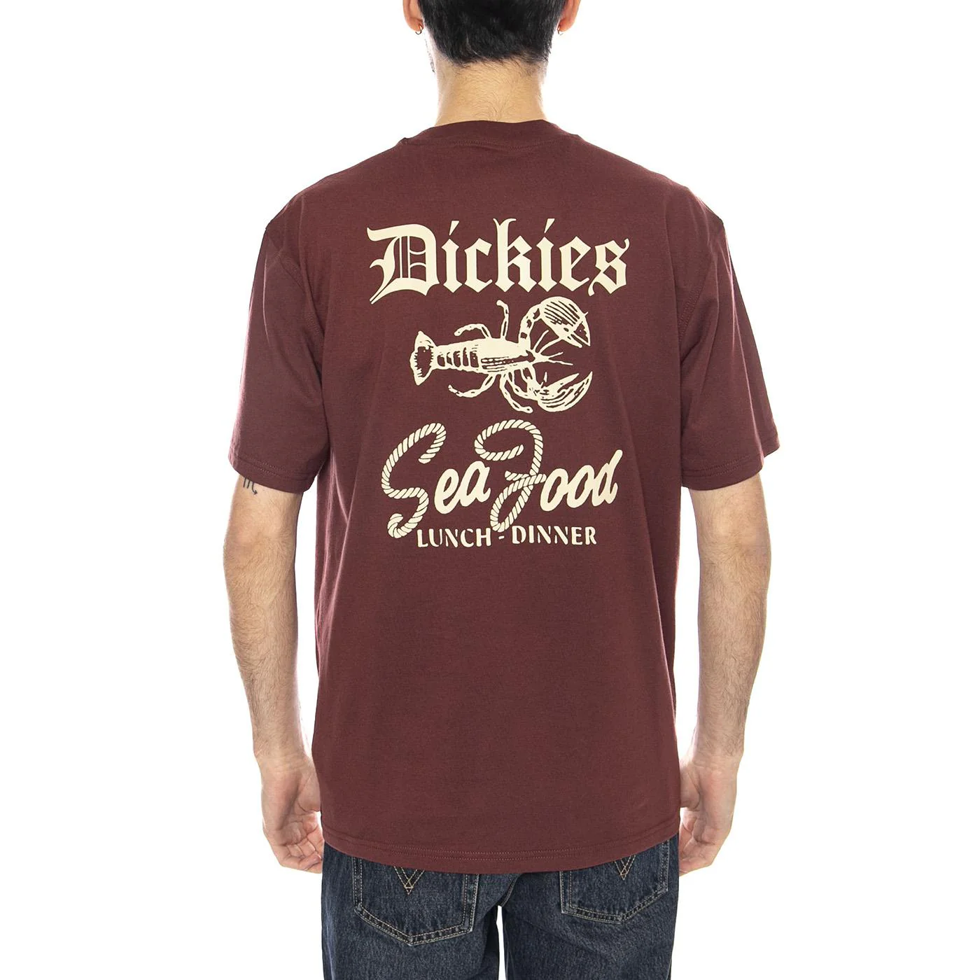 Dickies Diner SS Maglietta -- Maglietta Uomo Bordeaux (Andorra)  Uomo DICKIES - Image 3