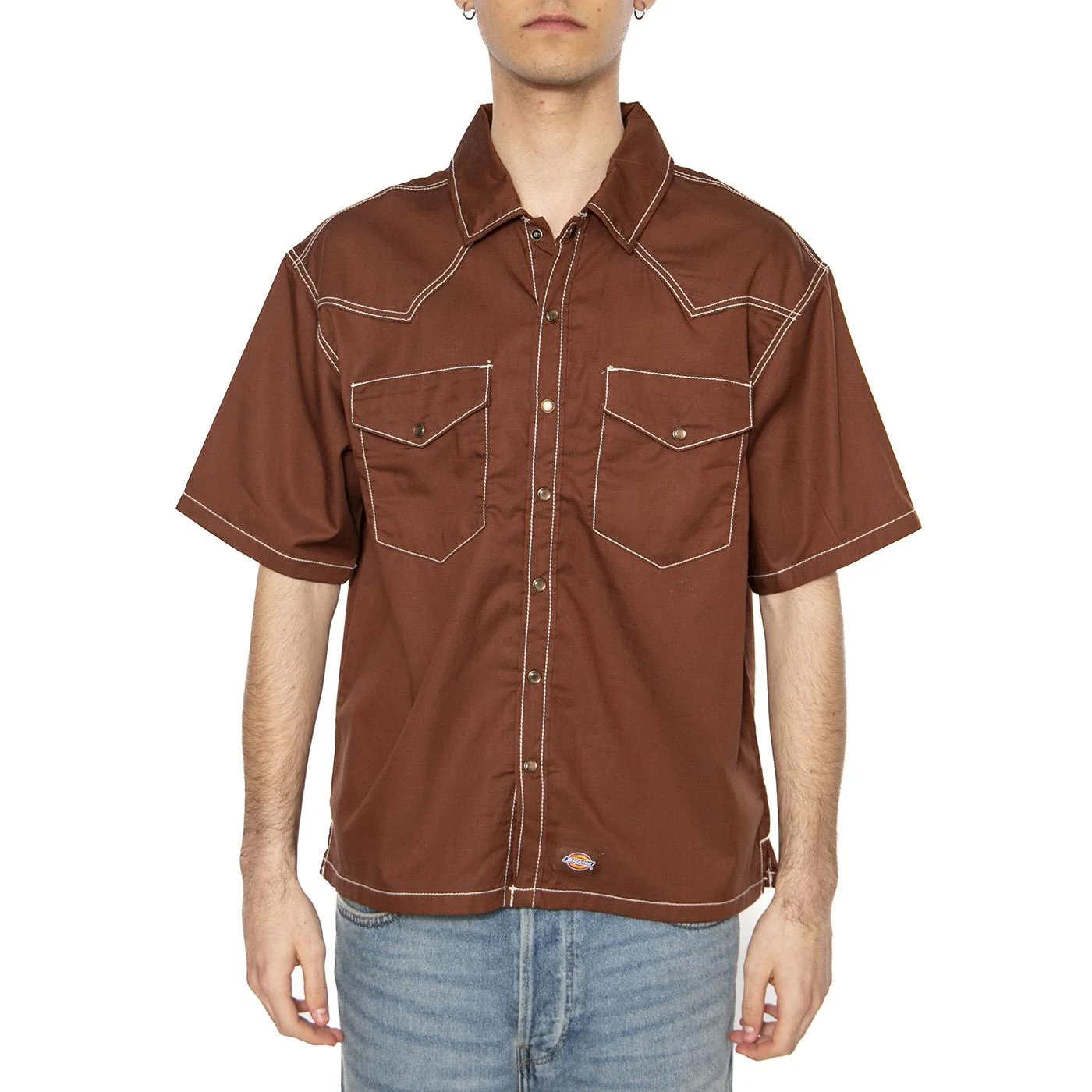 Dickies River Ranch - Camicia Maniche Corte Uomo Marrone Uomo DICKIES - Image 2