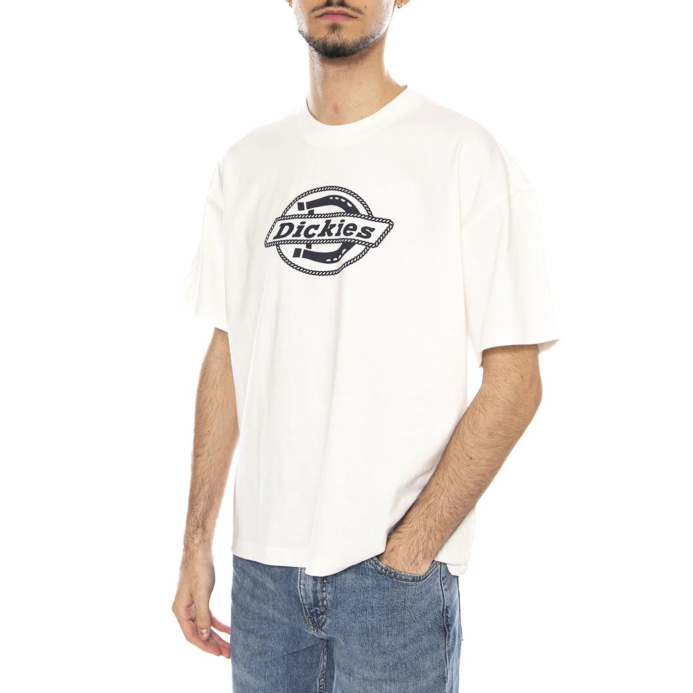 Forth Shaw Tee Ss Egret -- Maglietta Girocollo Uomo Bianca Uomo DICKIES