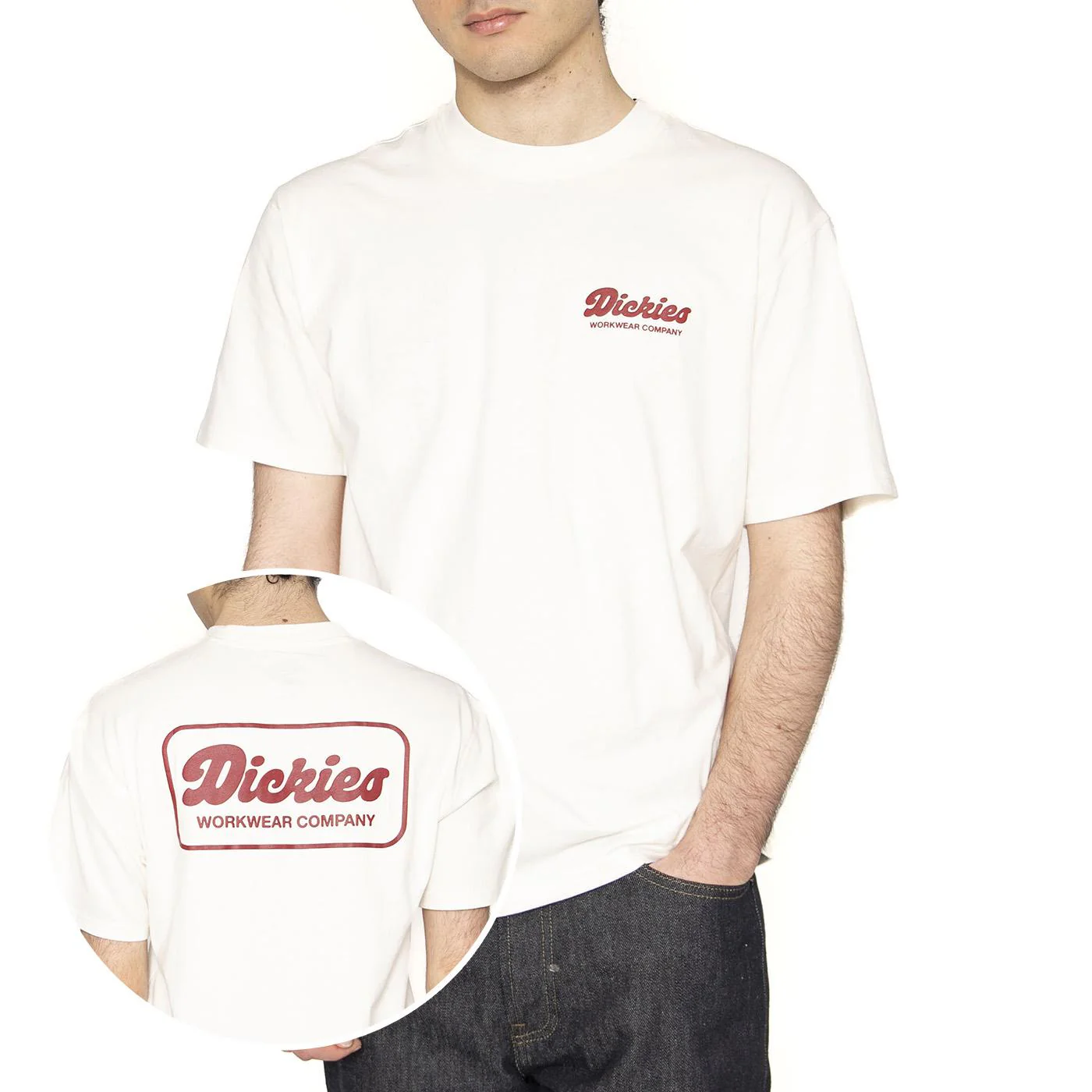 Lewistown SS Tee Egret - Maglietta Girocollo Uomo Bianca Uomo DICKIES