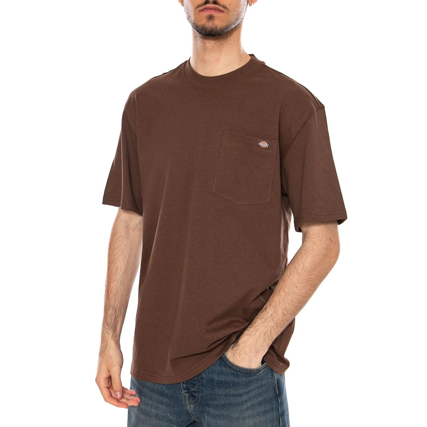 LURAY POCKET TEE SS TIMBER BROWN - Maglietta Girocollo Uomo Marrone Uomo DICKIES