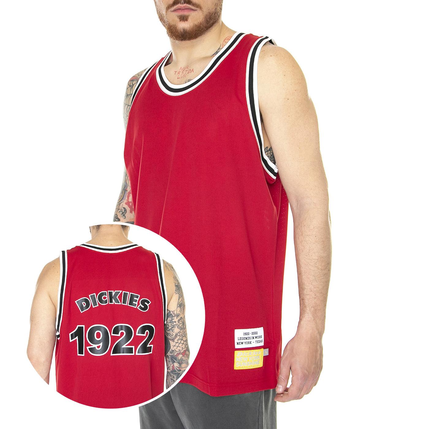 NYS Basketball Jersey English Red - Canotta Uomo Rossa Uomo DICKIES