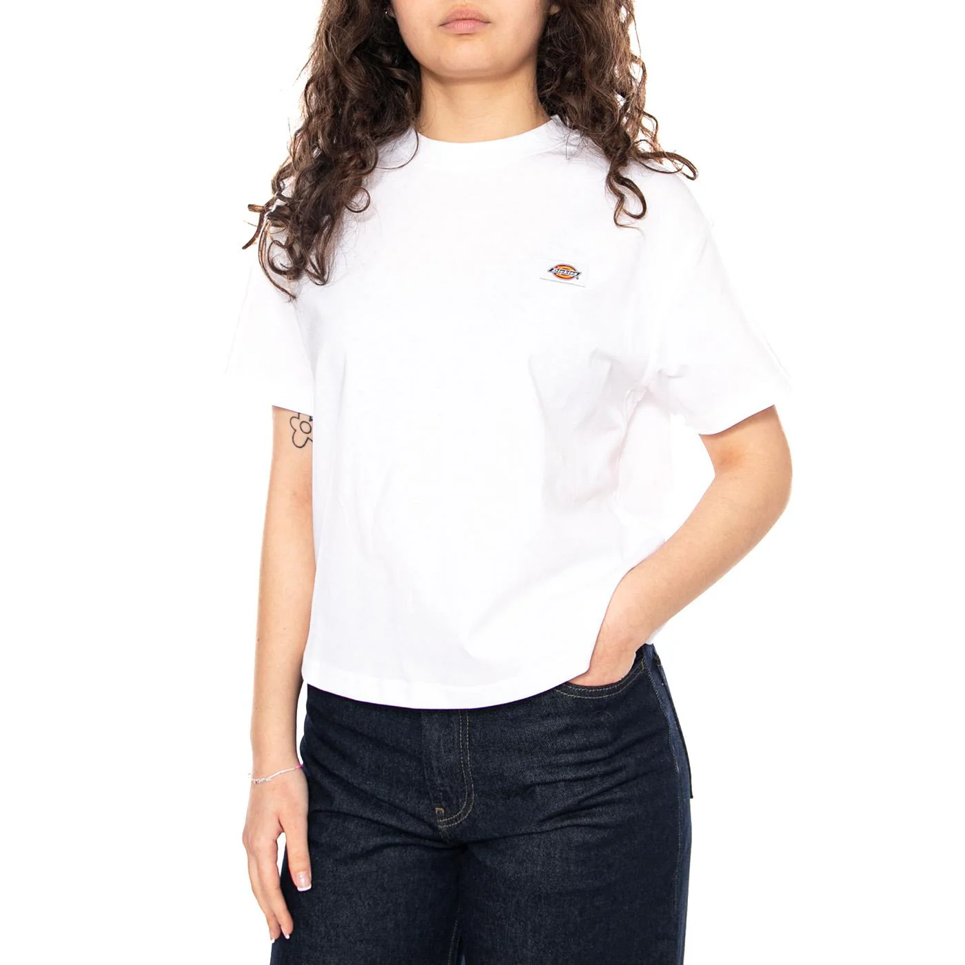 OAKPORT BOXY SS TEE - Maglietta Girocollo Donna Bianca Donna DICKIES