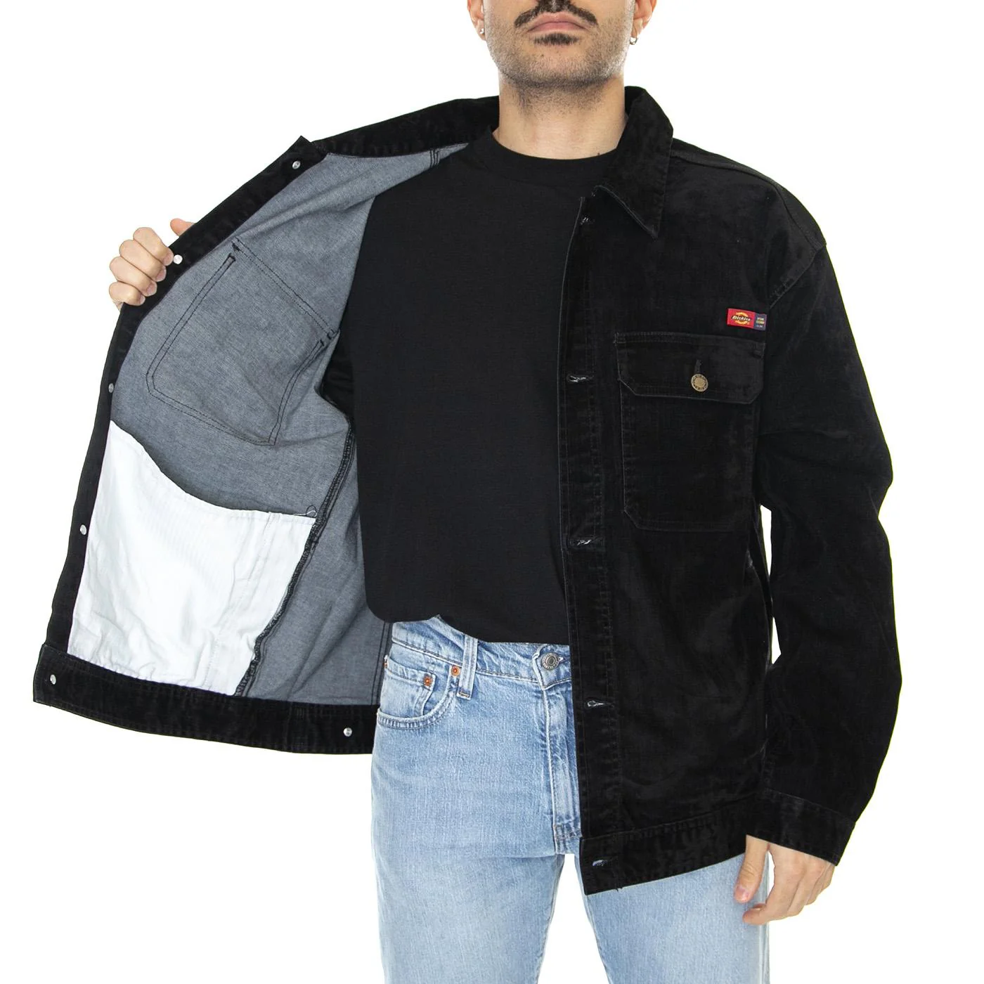 Oc x Dickies Flock Jacket Black - Giacca Estiva Uomo Nera Uomo DICKIES - Image 4
