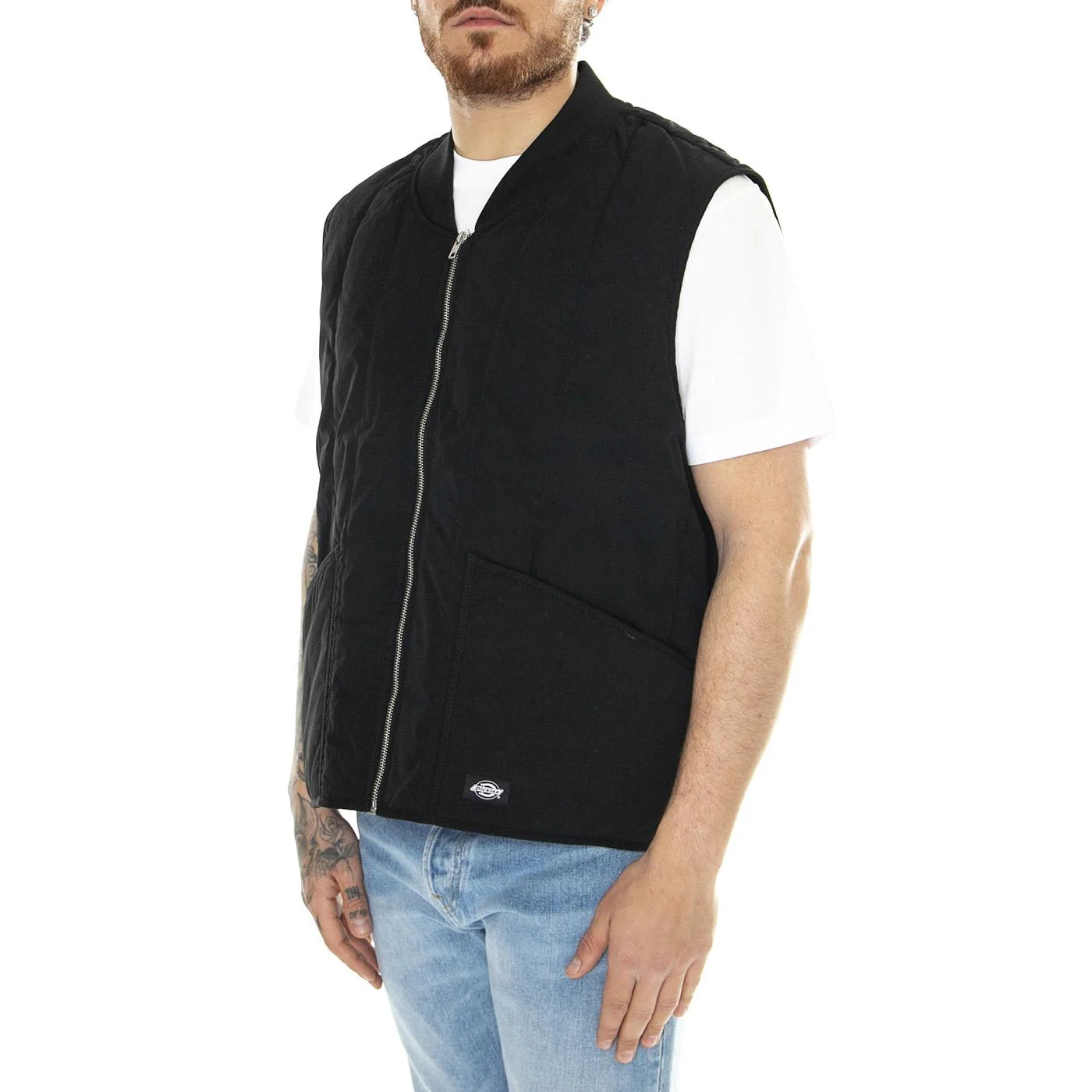 Quilted Vest Black - Giacca Smanicata Uomo Nera  Uomo DICKIES