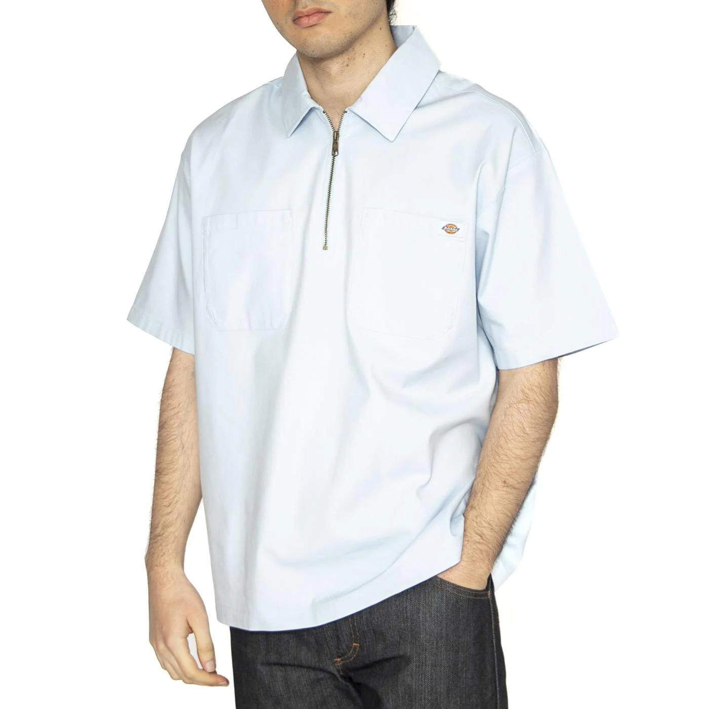 Ranch Qz Shirt Skyway - Camicia Maniche Corte Uomo Blu Uomo DICKIES