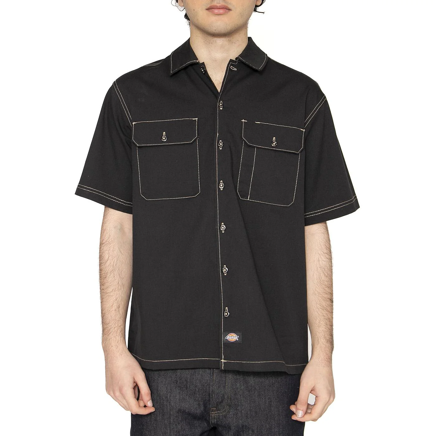Riverbend Work Shirt Black - Camicia Maniche Corte Uomo Nera Uomo DICKIES - Image 2