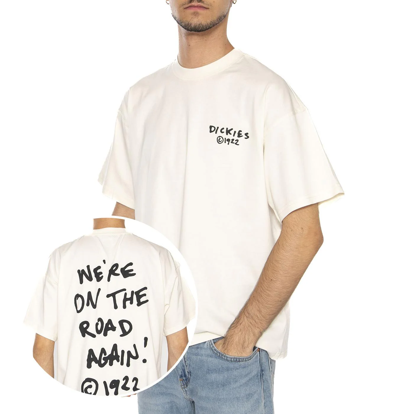Sneedville Tee SS Egret - Maglietta Girocollo Uomo Beige Uomo DICKIES - Image 2