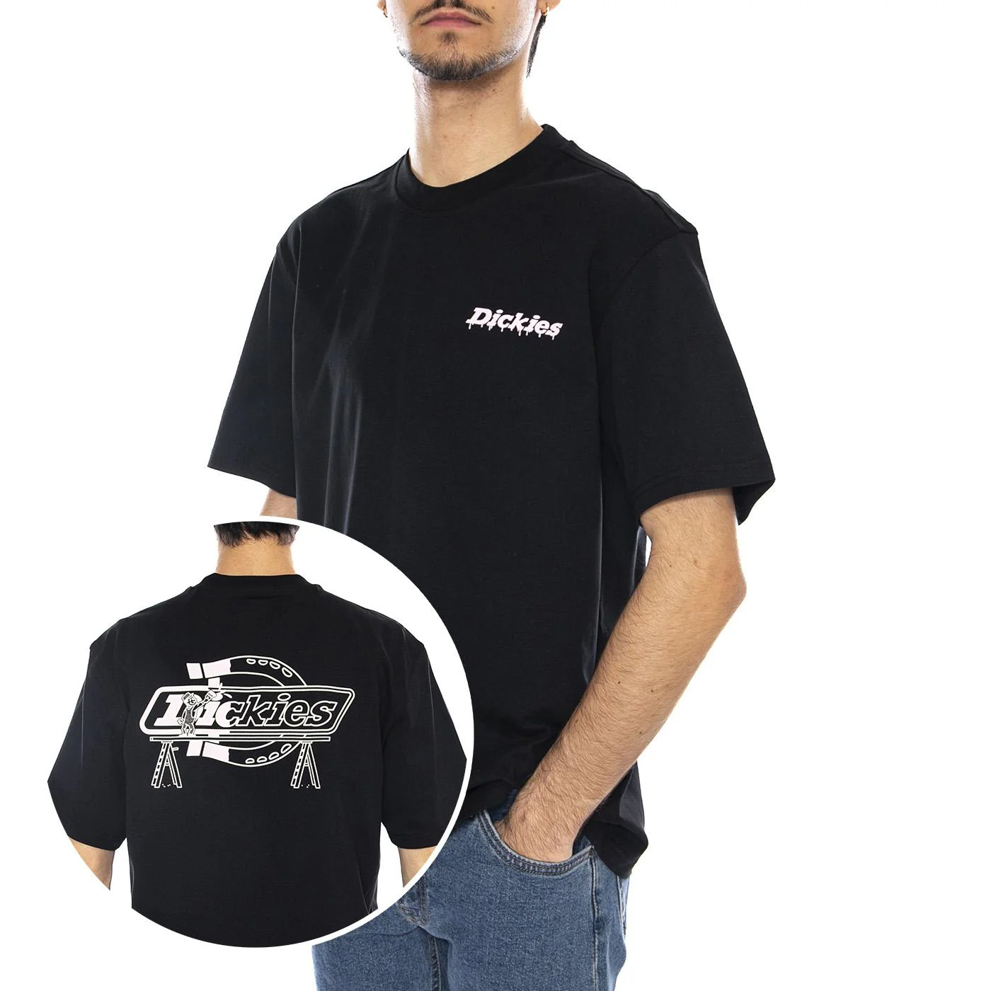 Statesville Tee SS Black - Maglietta Girocollo Uomo Nera Uomo DICKIES