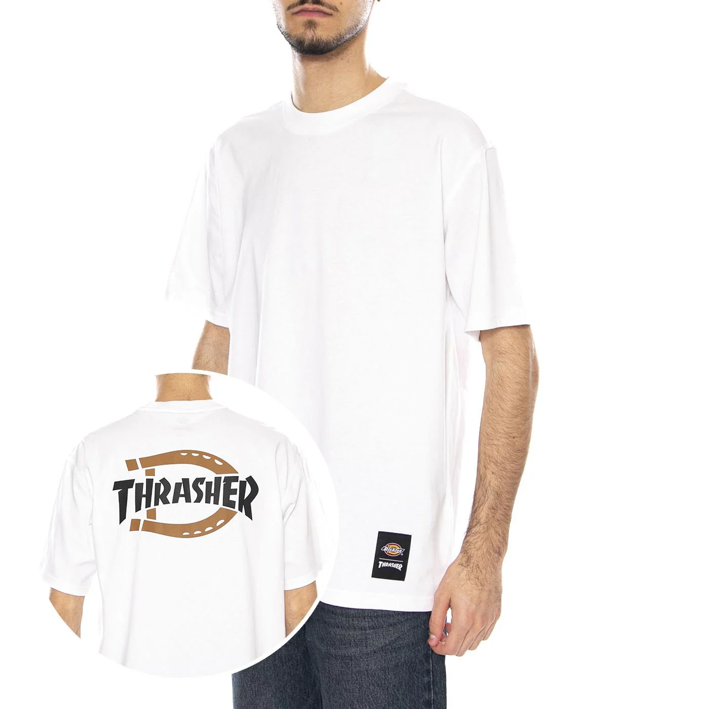 Thrasher x Dickies Tee SS Graphic -- Maglietta Uomo Bianca  Uomo DICKIES