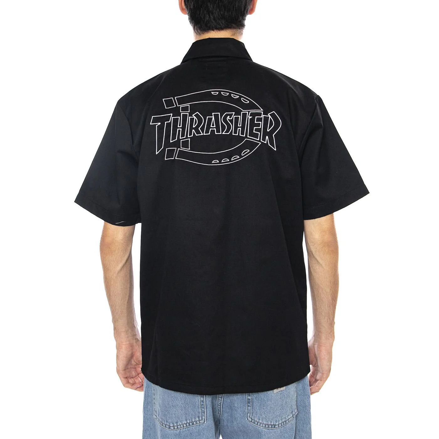 THRASHER X DICKIES Work Shirt Black - Camicia Maniche Corte Uomo Nera  Uomo DICKIES - Image 3